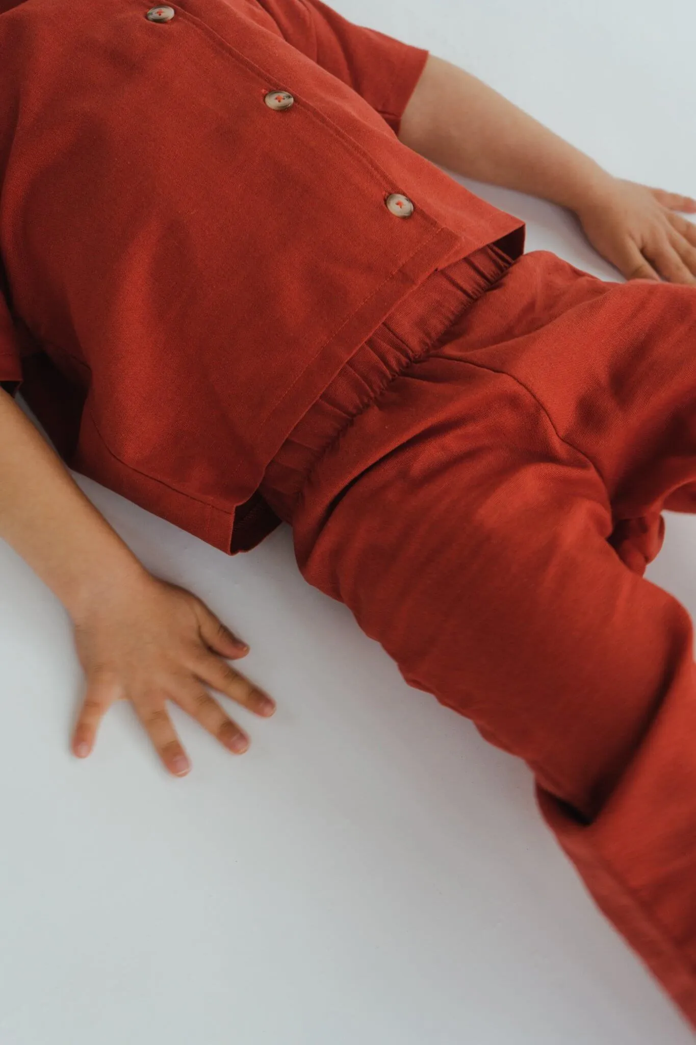 Air Red Linen Trousers