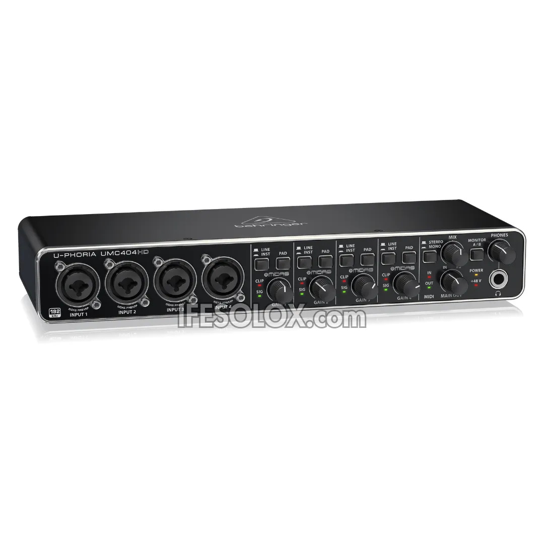 Behringer U-PHORIA UMC404HD 4x4 USB Audio/Midi Interface with Midas Mic Preamplifier - Brand New