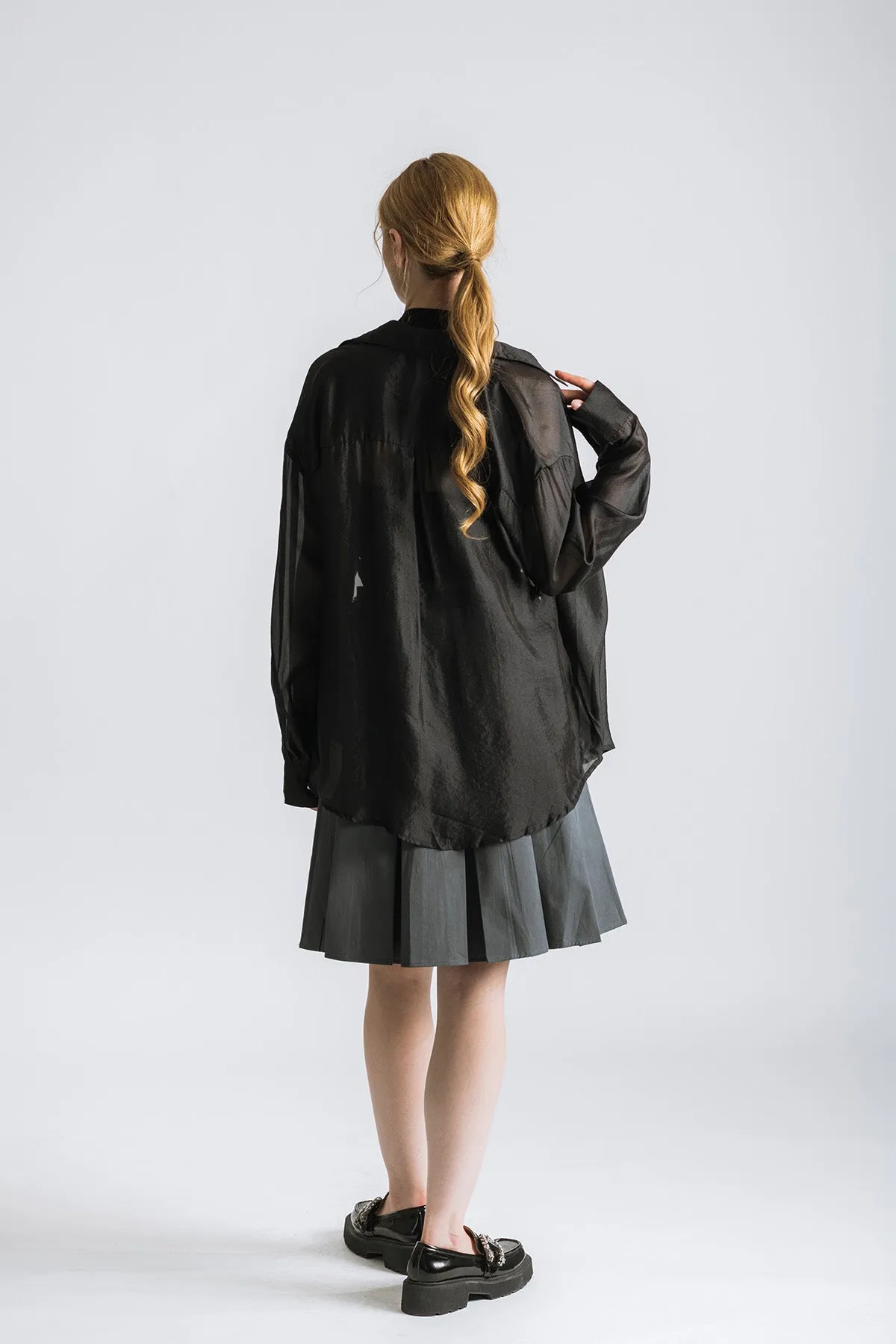 Beillone Belted Pleated Skirt