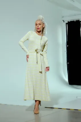 Belted Plaid Maxi Dress
