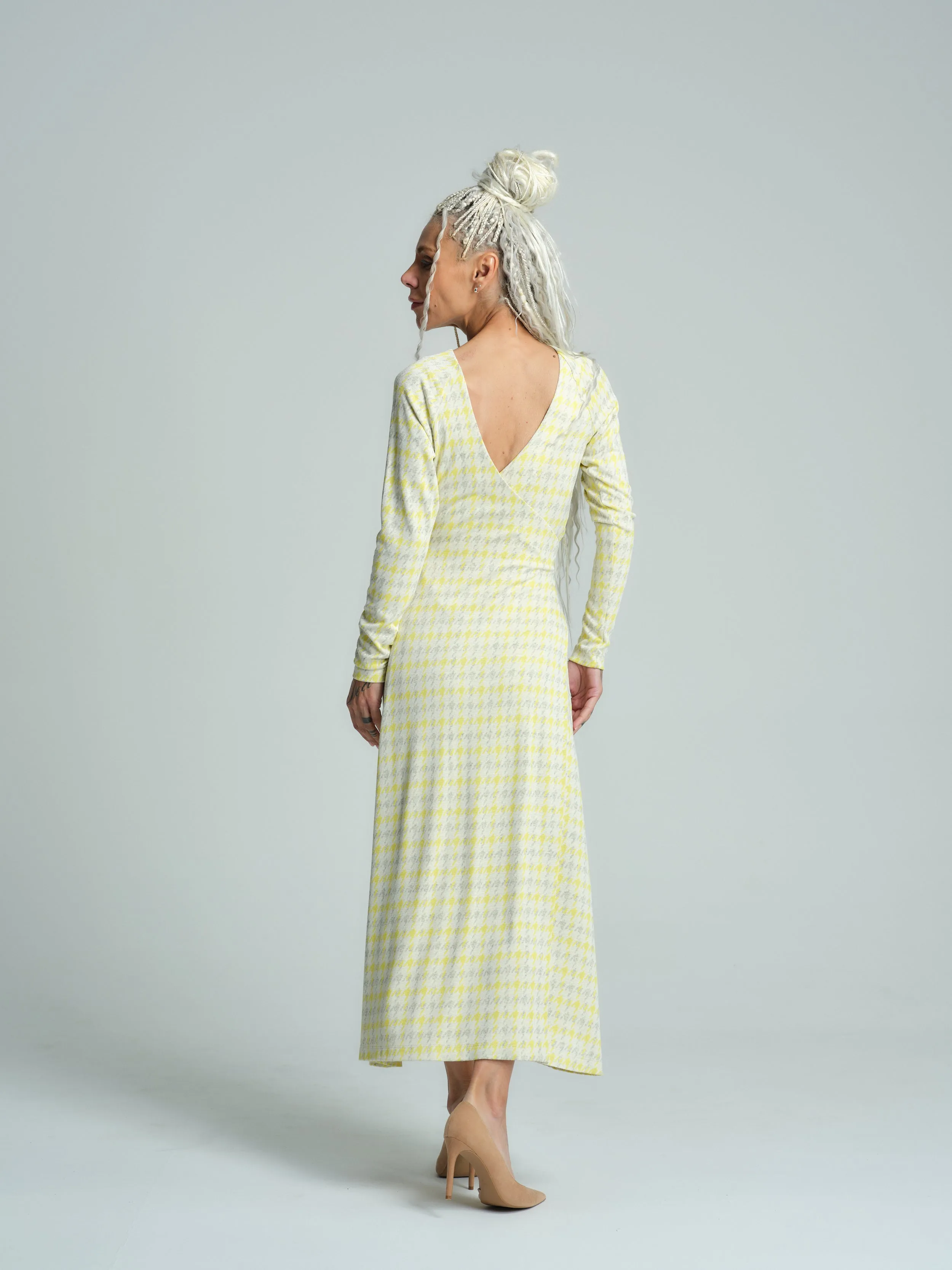 Belted Plaid Maxi Dress