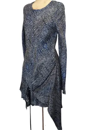 Bianca Spender Silky Blue & White Wrap Dress