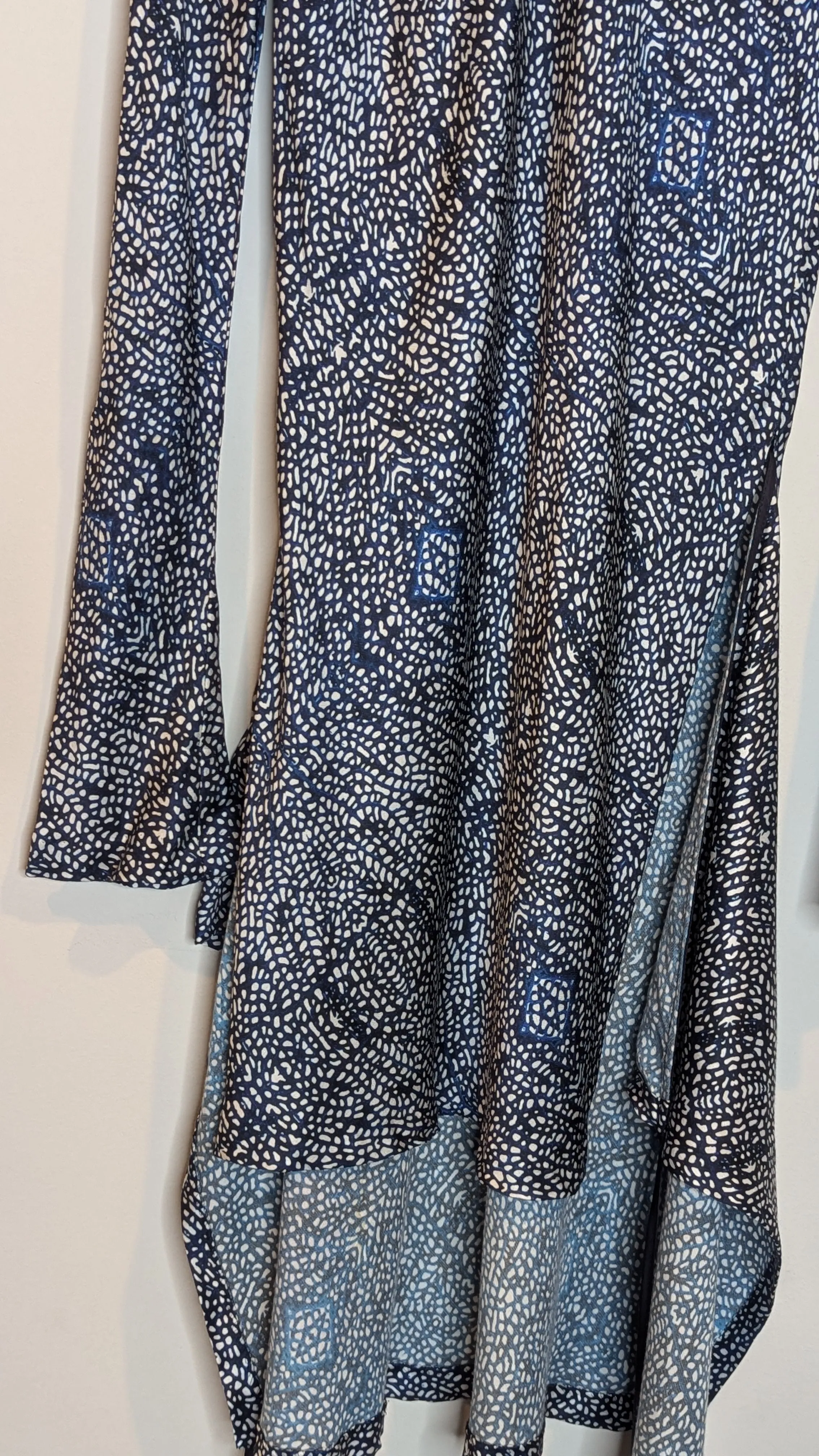 Bianca Spender Silky Blue & White Wrap Dress