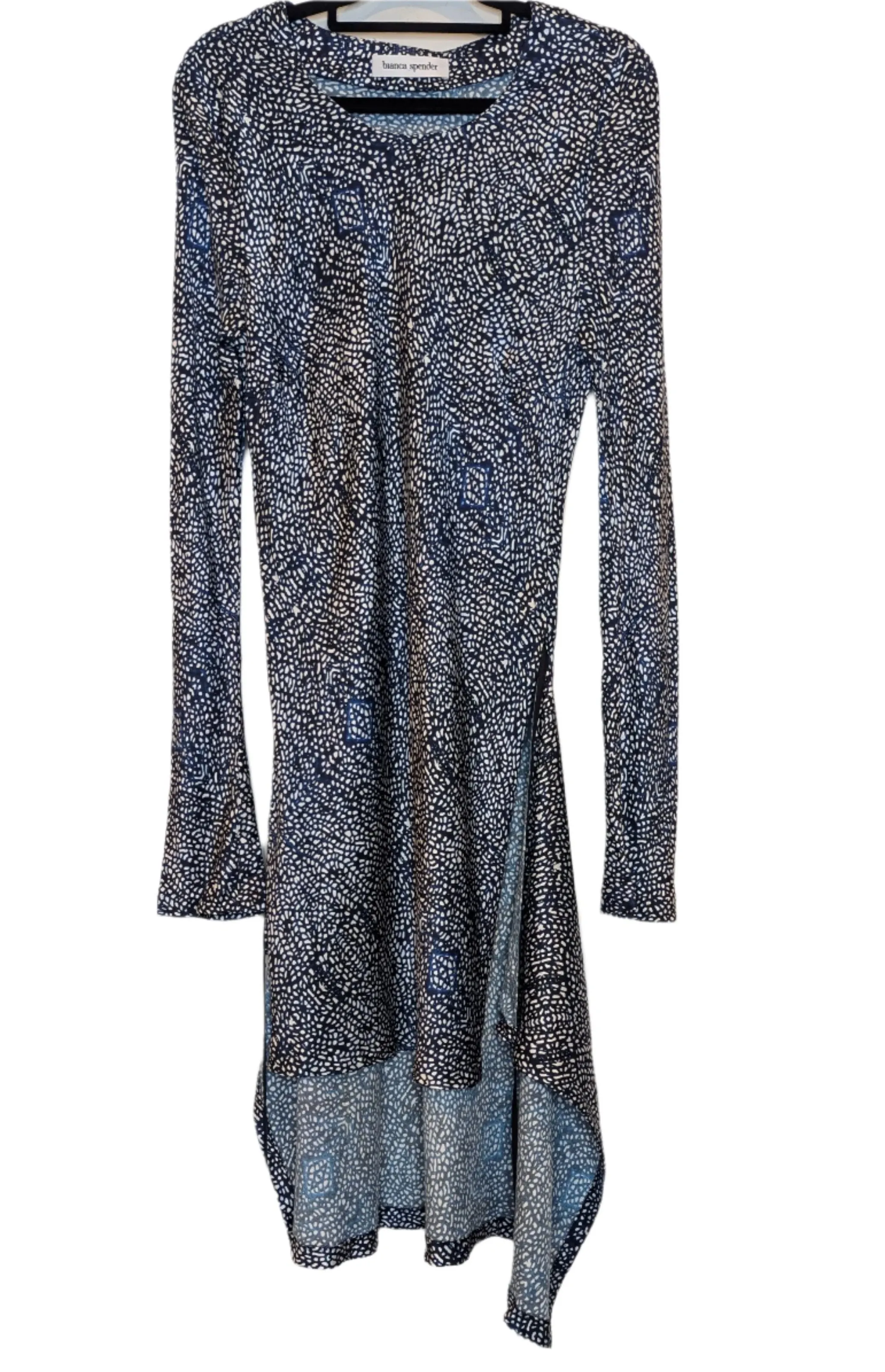 Bianca Spender Silky Blue & White Wrap Dress