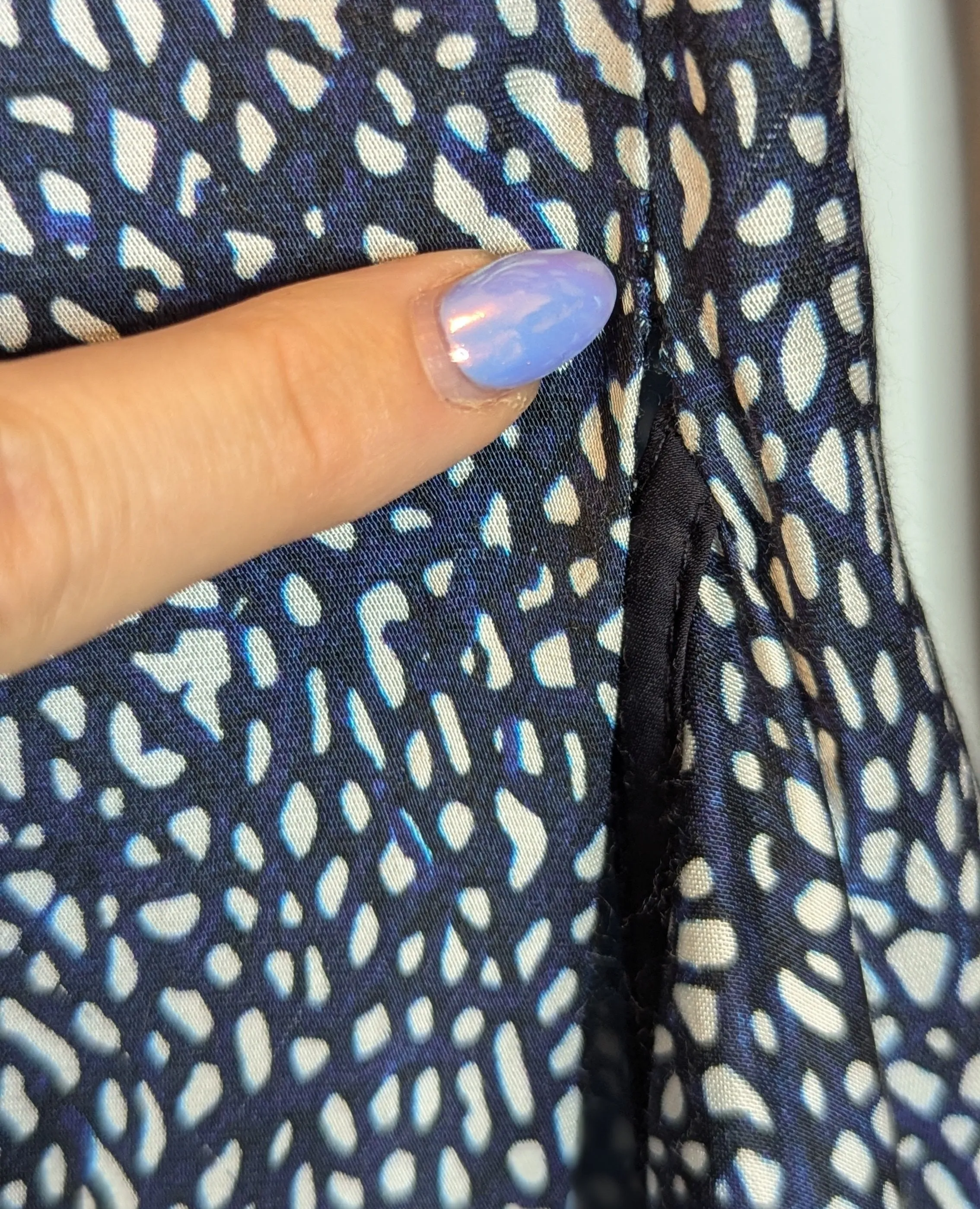 Bianca Spender Silky Blue & White Wrap Dress
