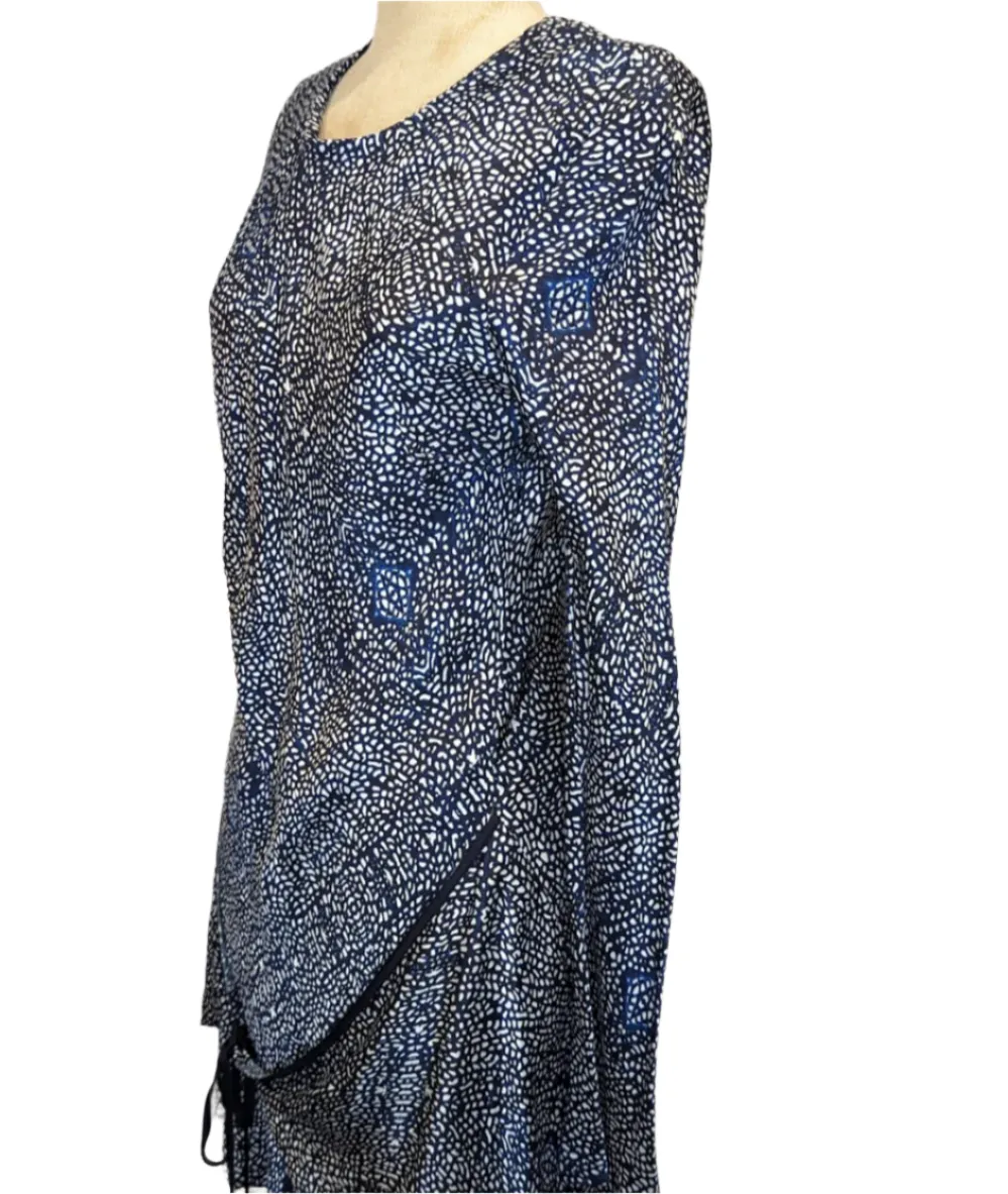 Bianca Spender Silky Blue & White Wrap Dress