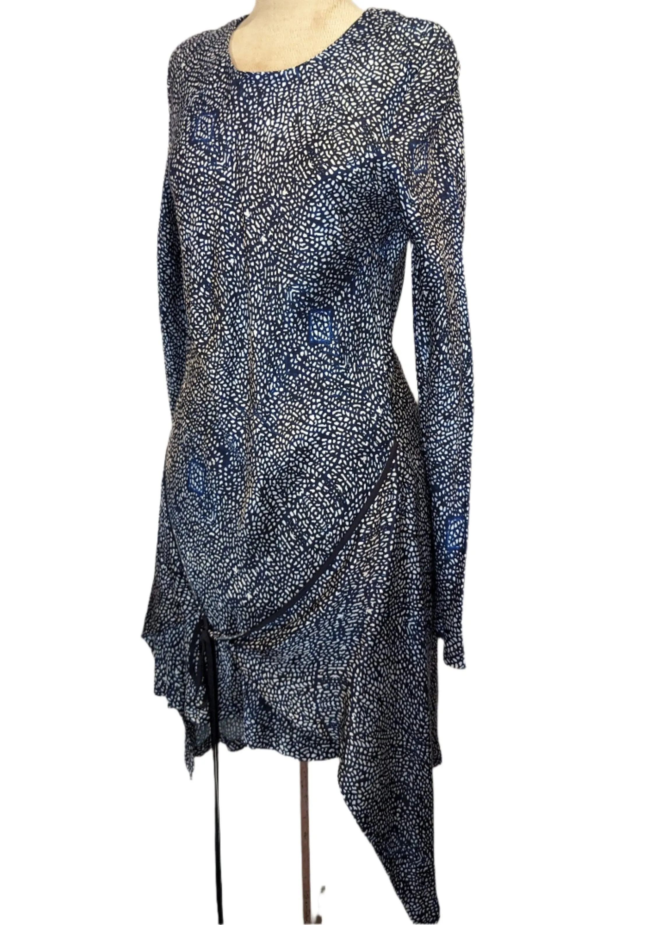Bianca Spender Silky Blue & White Wrap Dress
