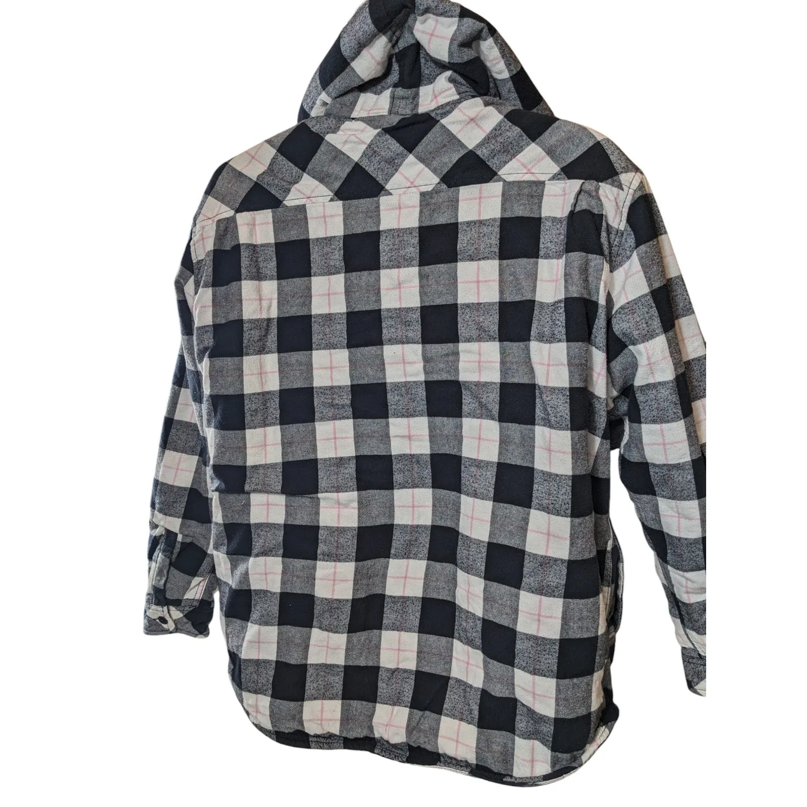 Boston Traders Flannel Jacket Shirt Womens XXL Sherpa Lined Hooded Plaid Shacket