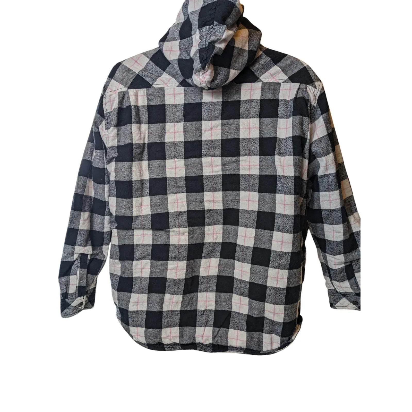 Boston Traders Flannel Jacket Shirt Womens XXL Sherpa Lined Hooded Plaid Shacket