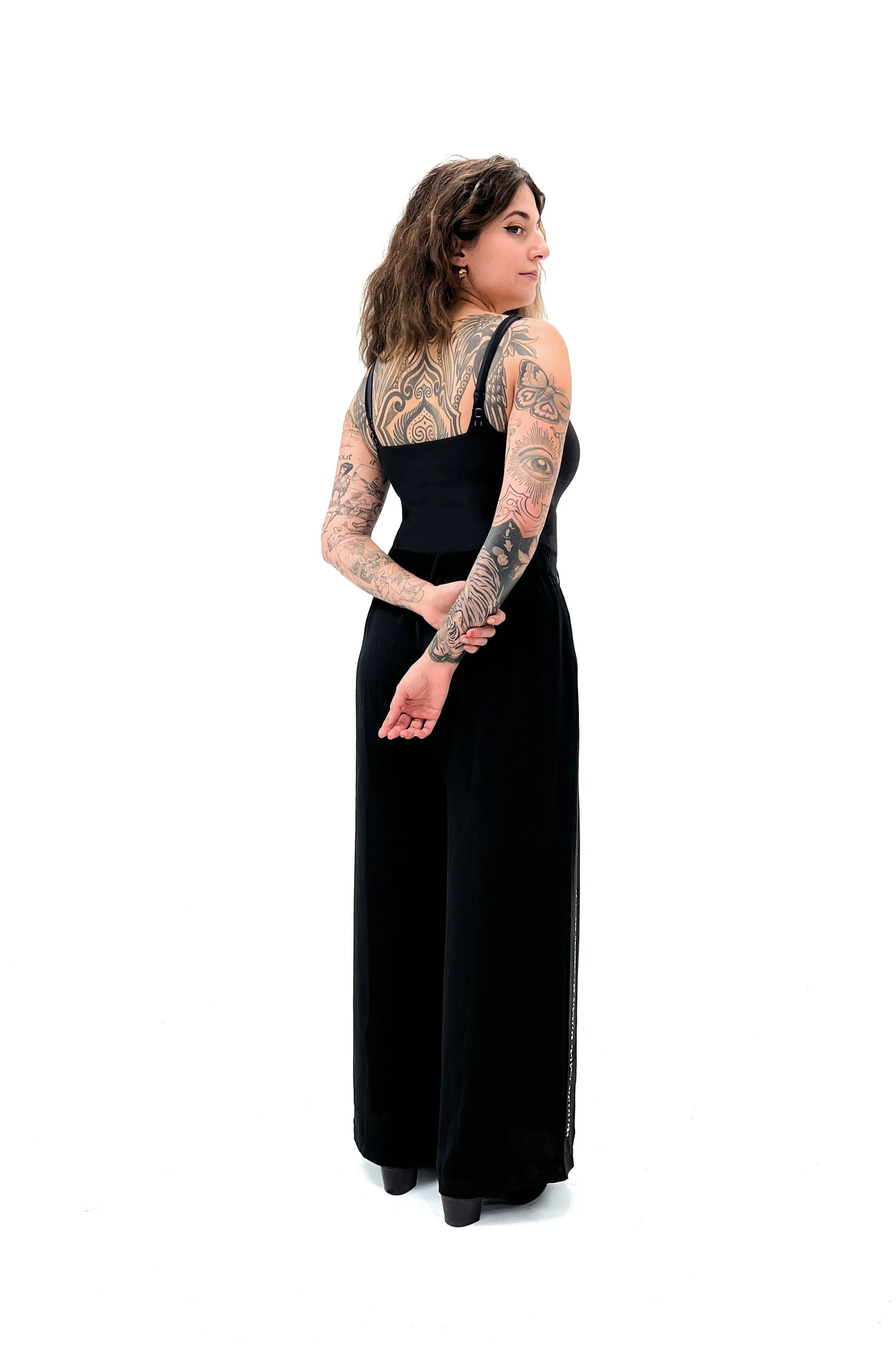 Braille Pants: Black Wide Leg
