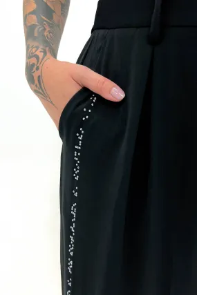 Braille Pants: Black Wide Leg