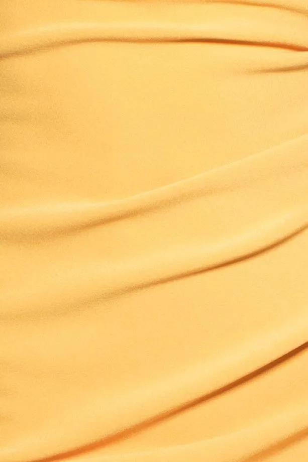 Cancun Midi tangerine fitted bodycon dress | FASHIONIST