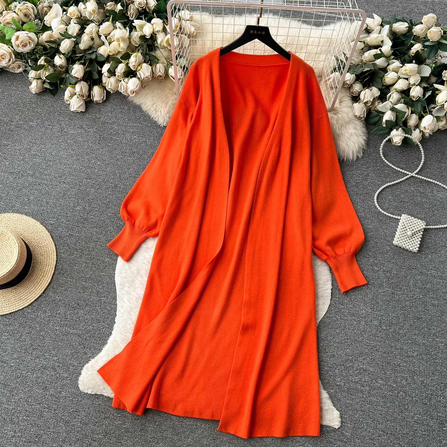 Cope Cardigan&Slip Dress Knitted 2Pcs