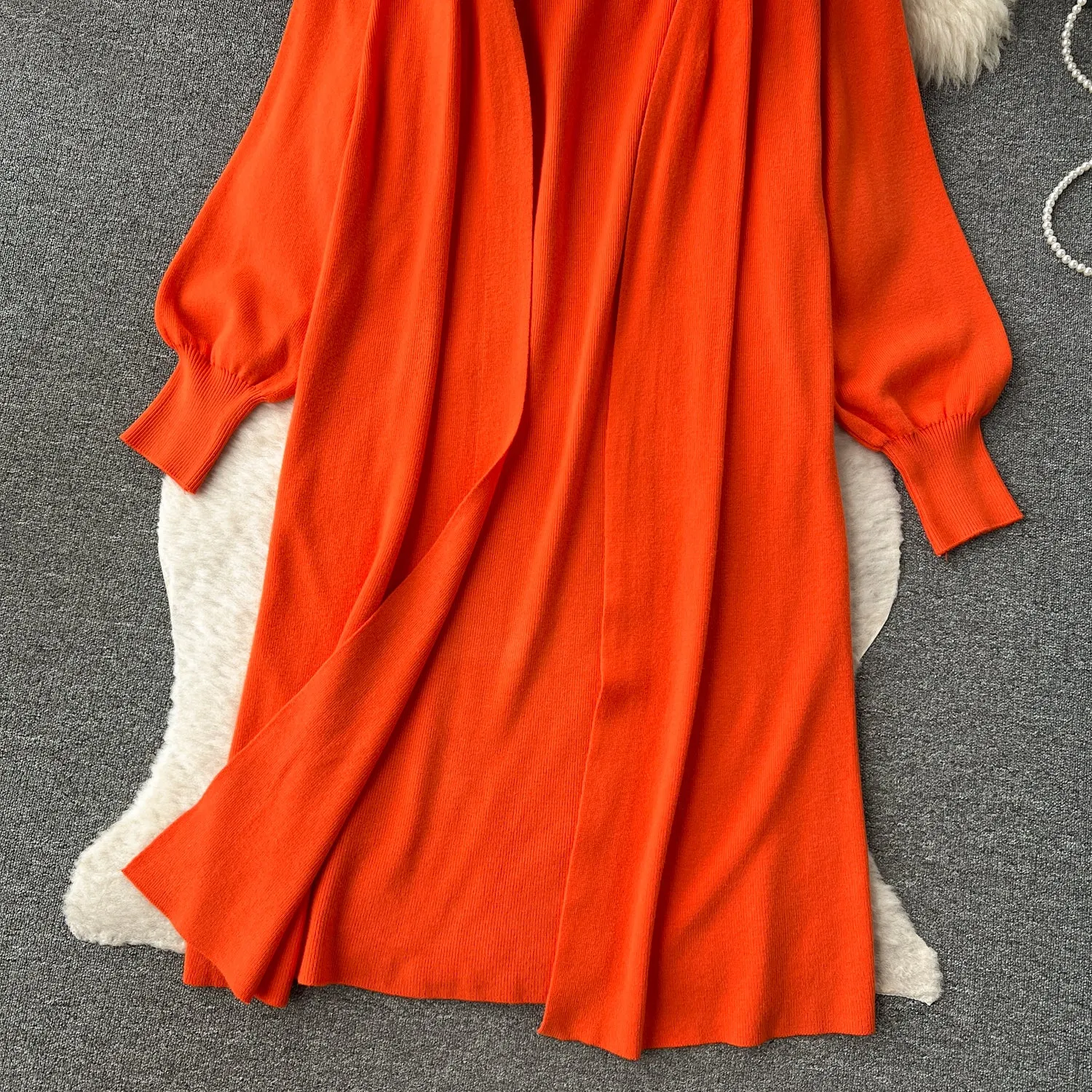Cope Cardigan&Slip Dress Knitted 2Pcs
