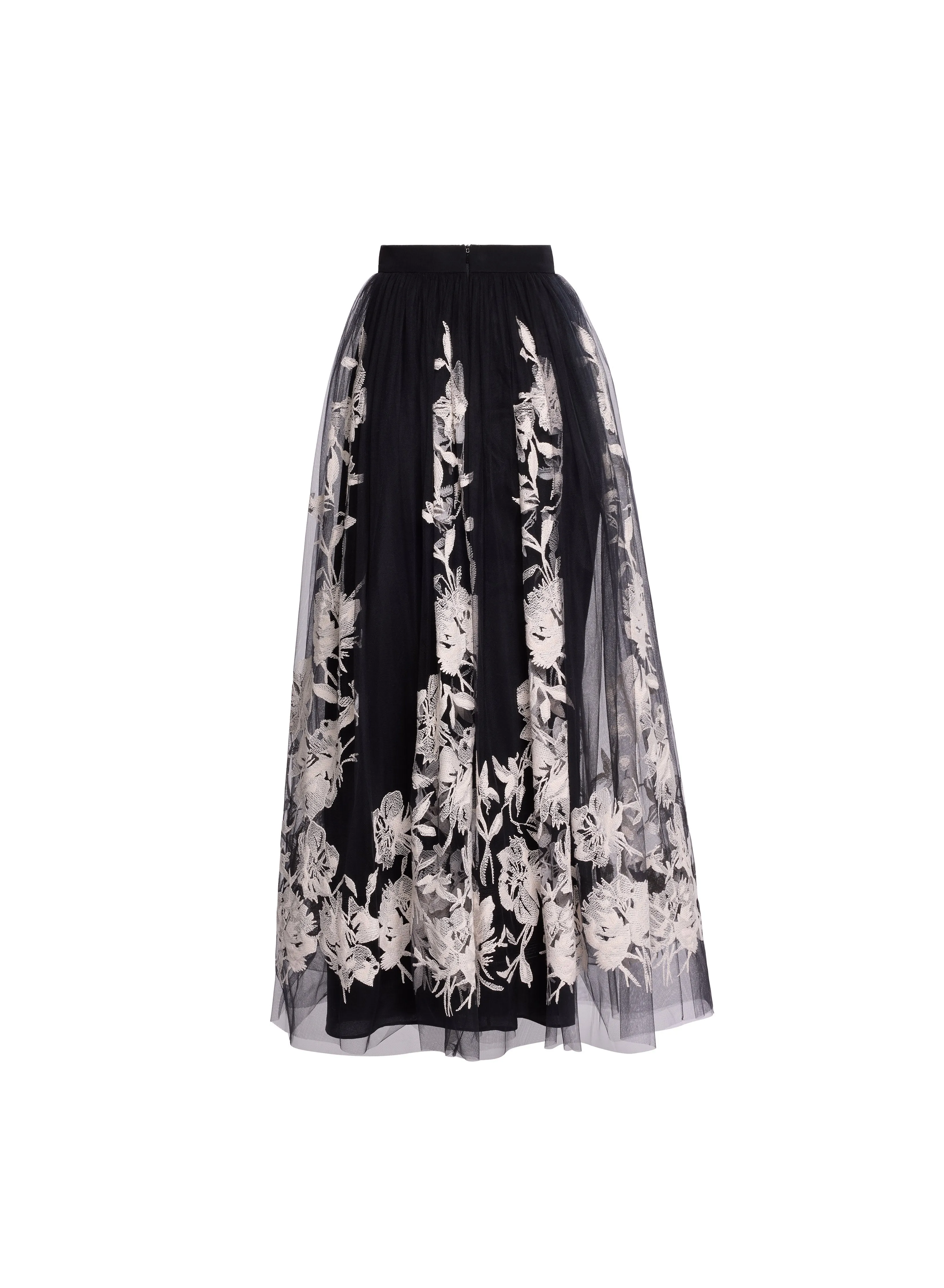 Embroidered Midi Skirt