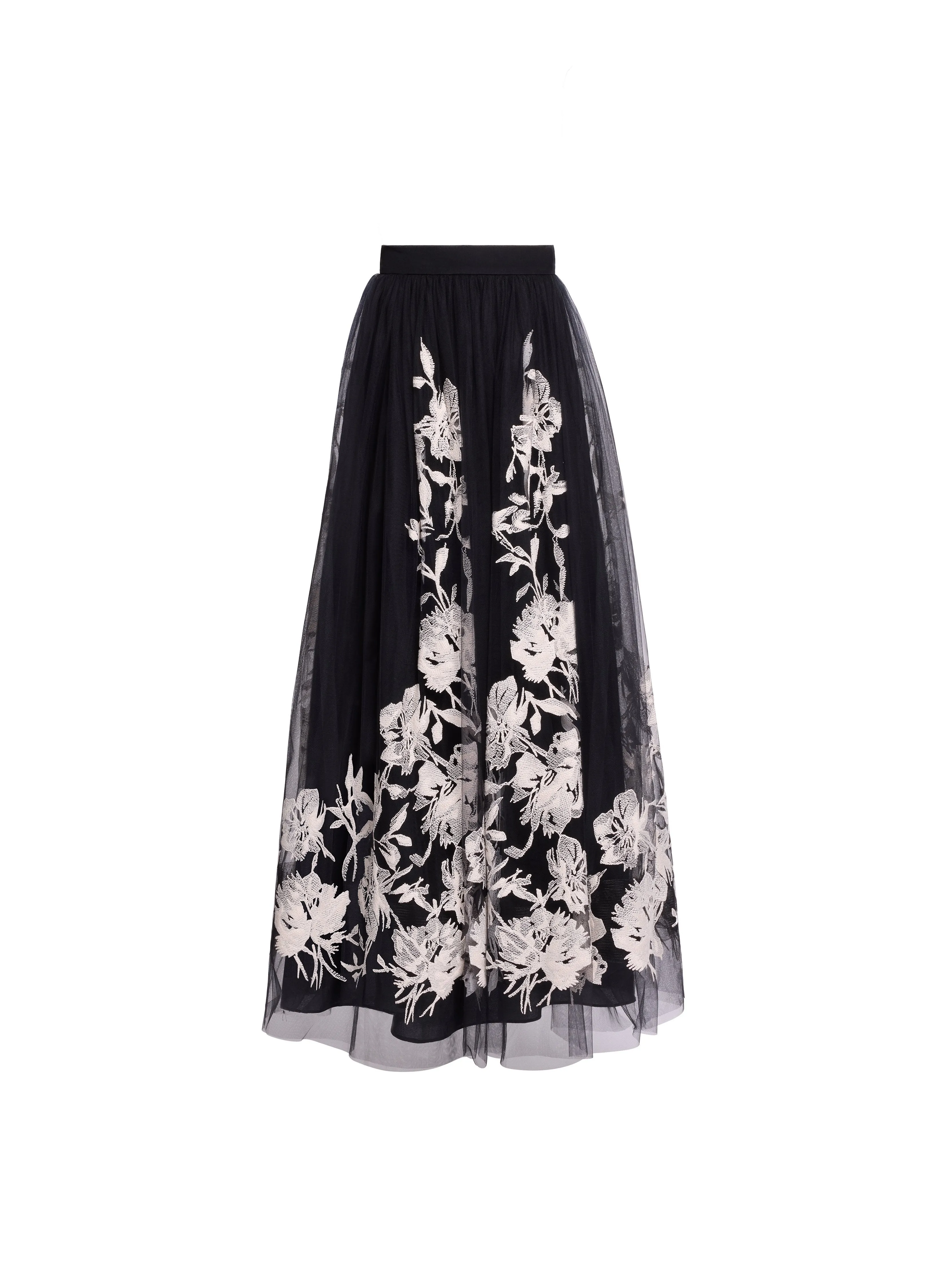 Embroidered Midi Skirt