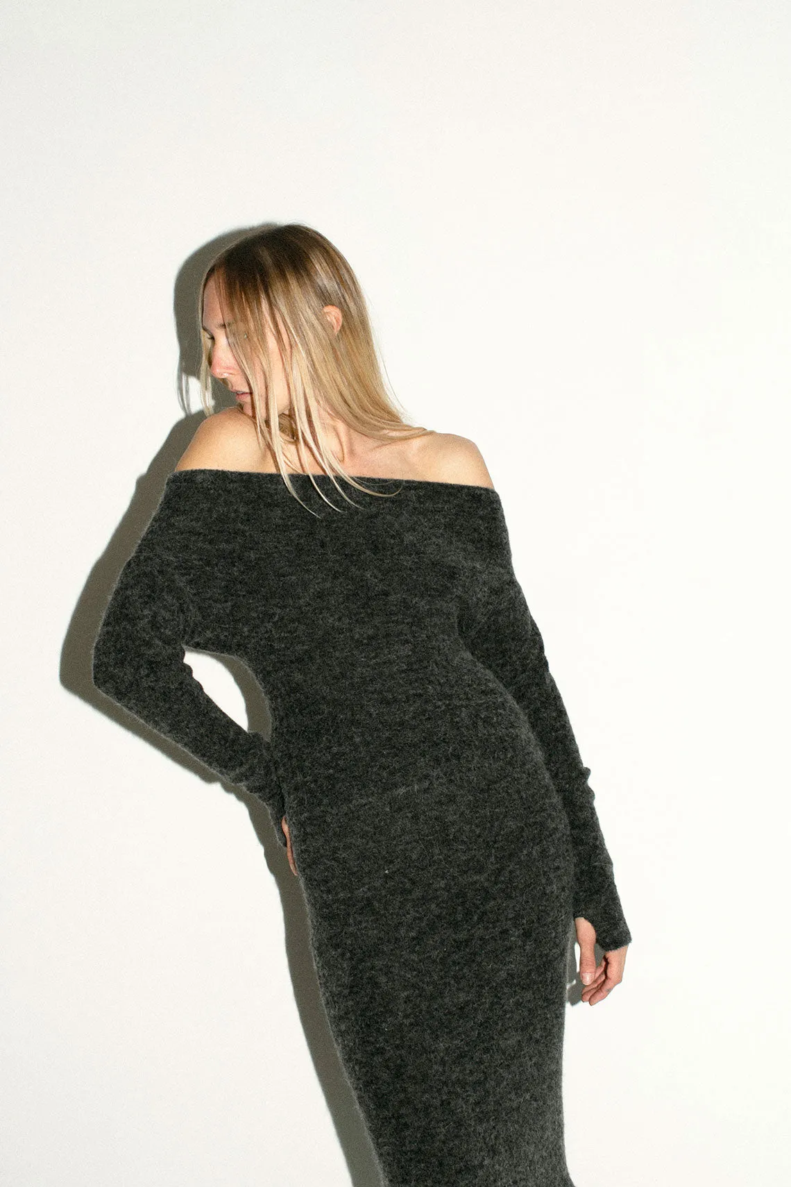 Grey Melange Martini Skirt