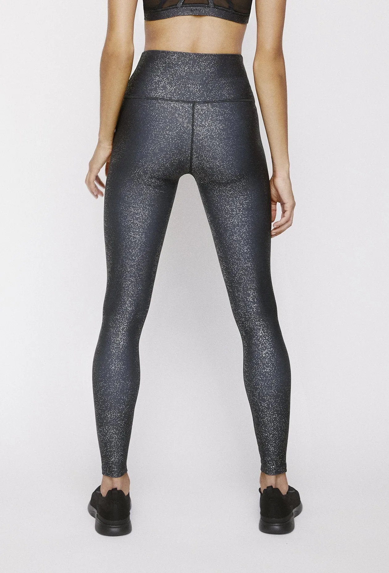 High Waisted Leggings Dream Grey With Stardust Silver