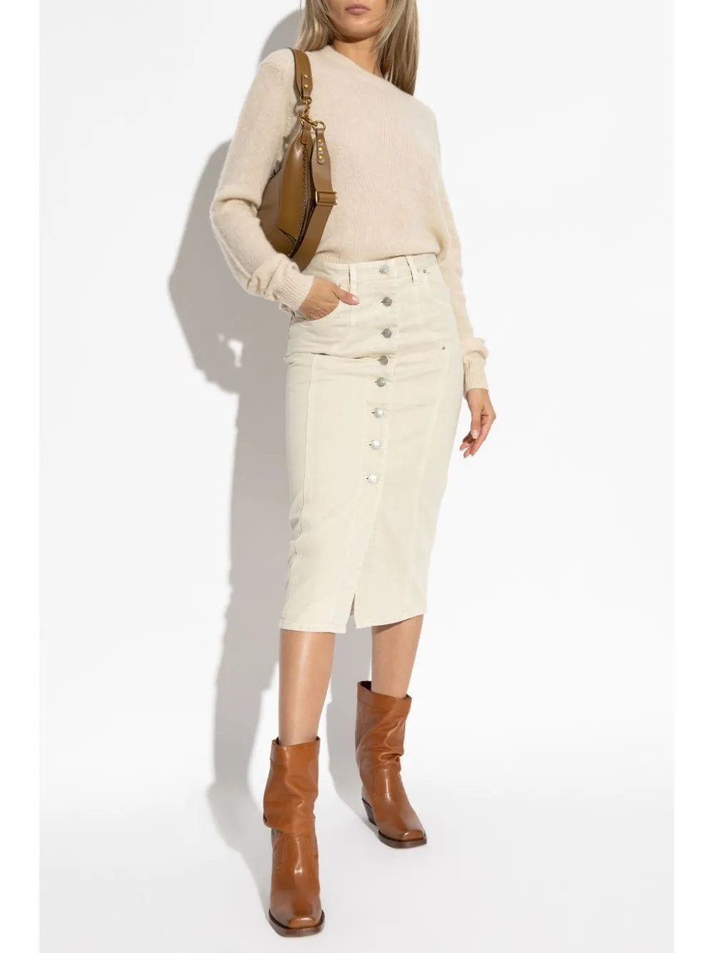 ISABEL MARANT Round Neck Sweater in Creamy Neutral