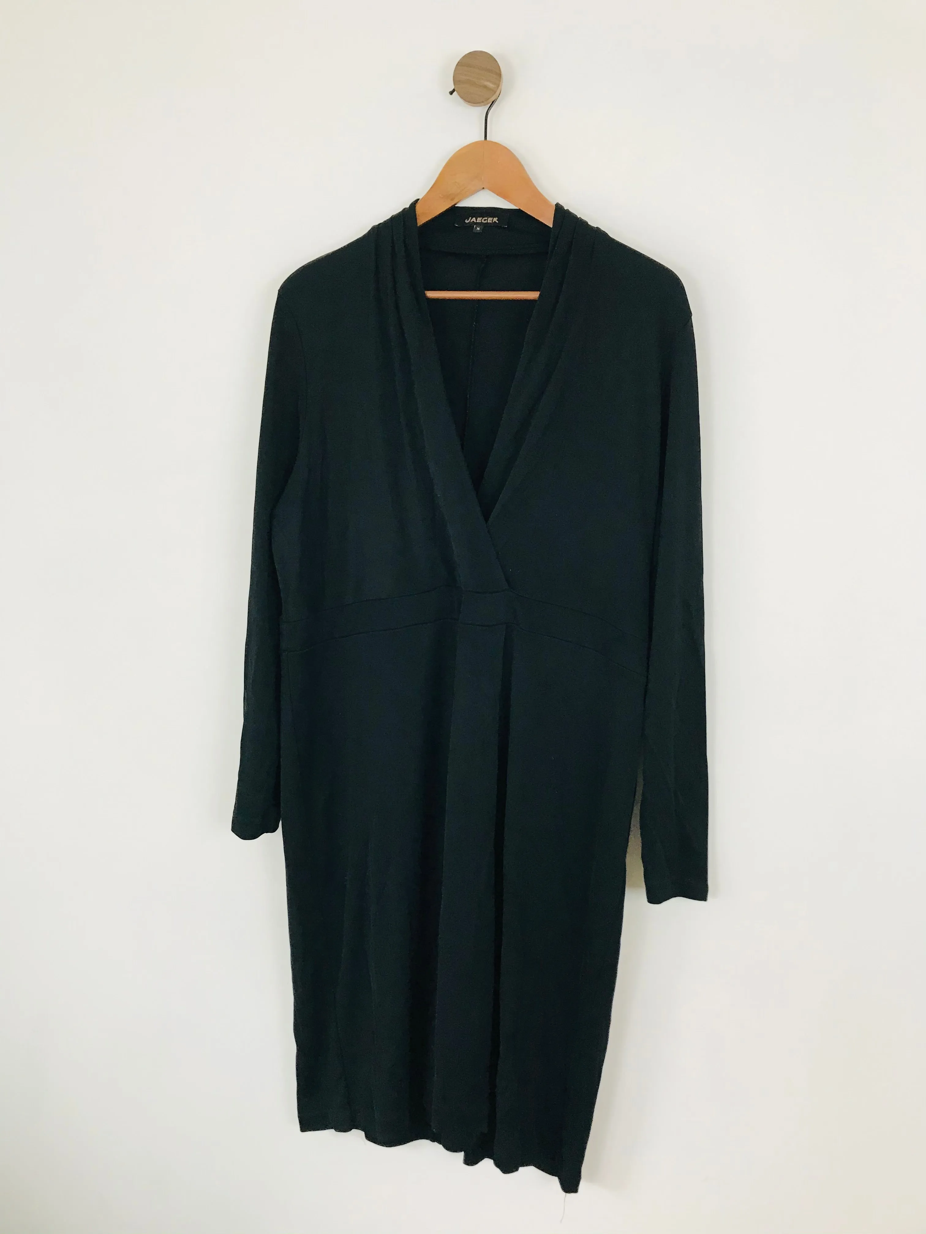 Jaeger Women’s Long Sleeve V-neck Wrap Dress | XL UK16-18 | Black