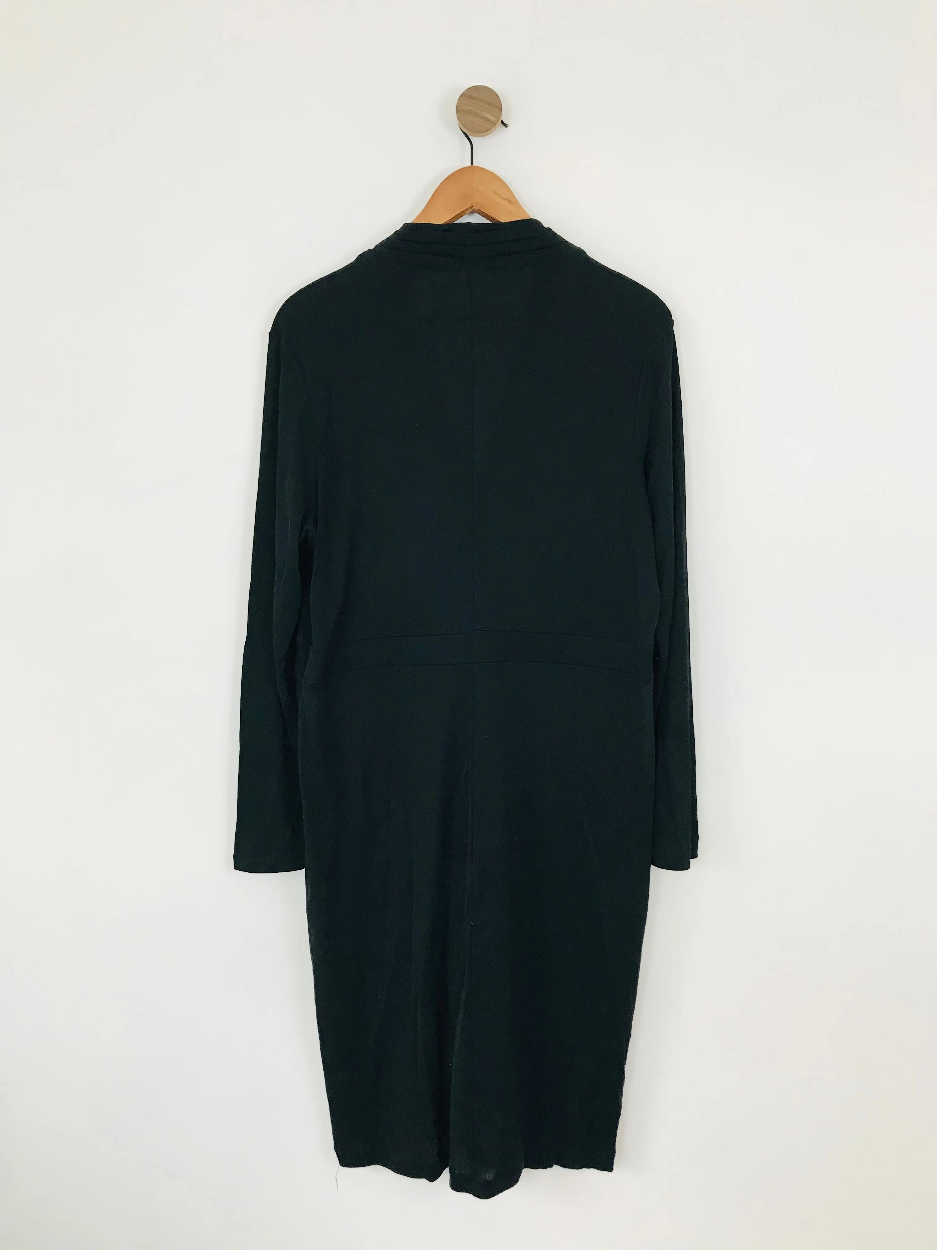 Jaeger Women’s Long Sleeve V-neck Wrap Dress | XL UK16-18 | Black
