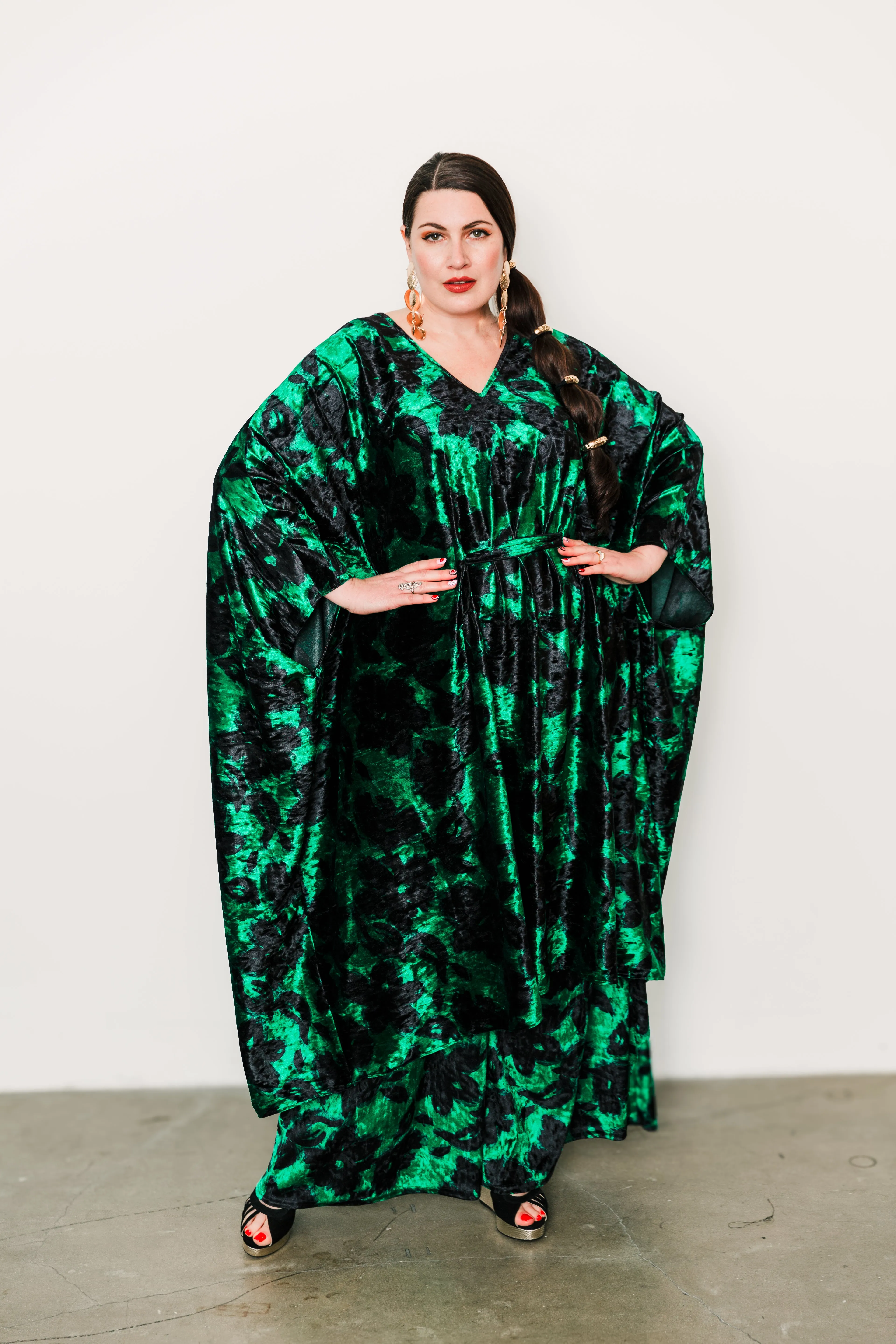 Kaftan in "Emerald Flower"