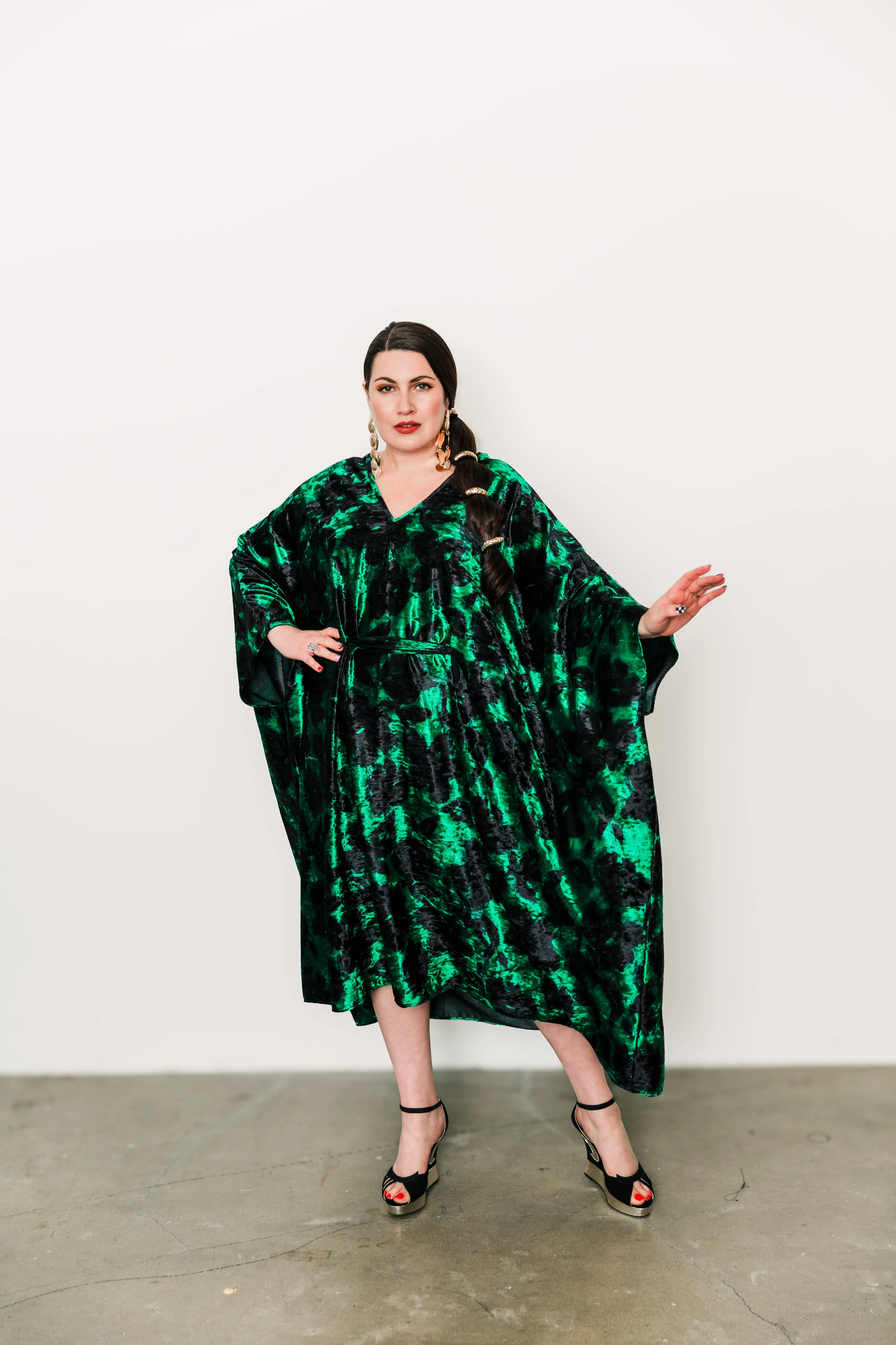 Kaftan in "Emerald Flower"