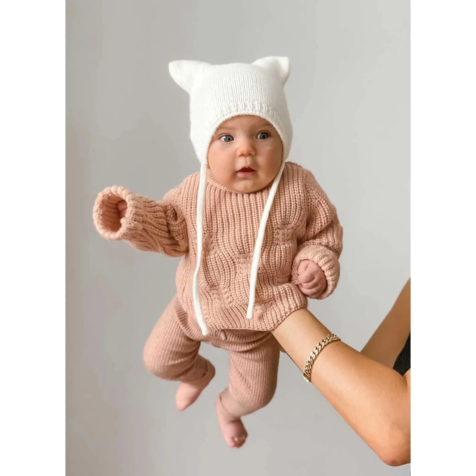 Knit Baby Hat with Ears