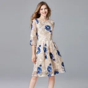 Lace Embroidered French Skirt Dress