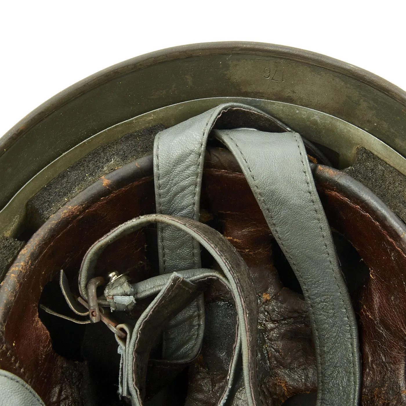 Original German WWII M38 Luftwaffe Fallschirmjäger Paratrooper Helmet with Replica Chinstrap - ET66
