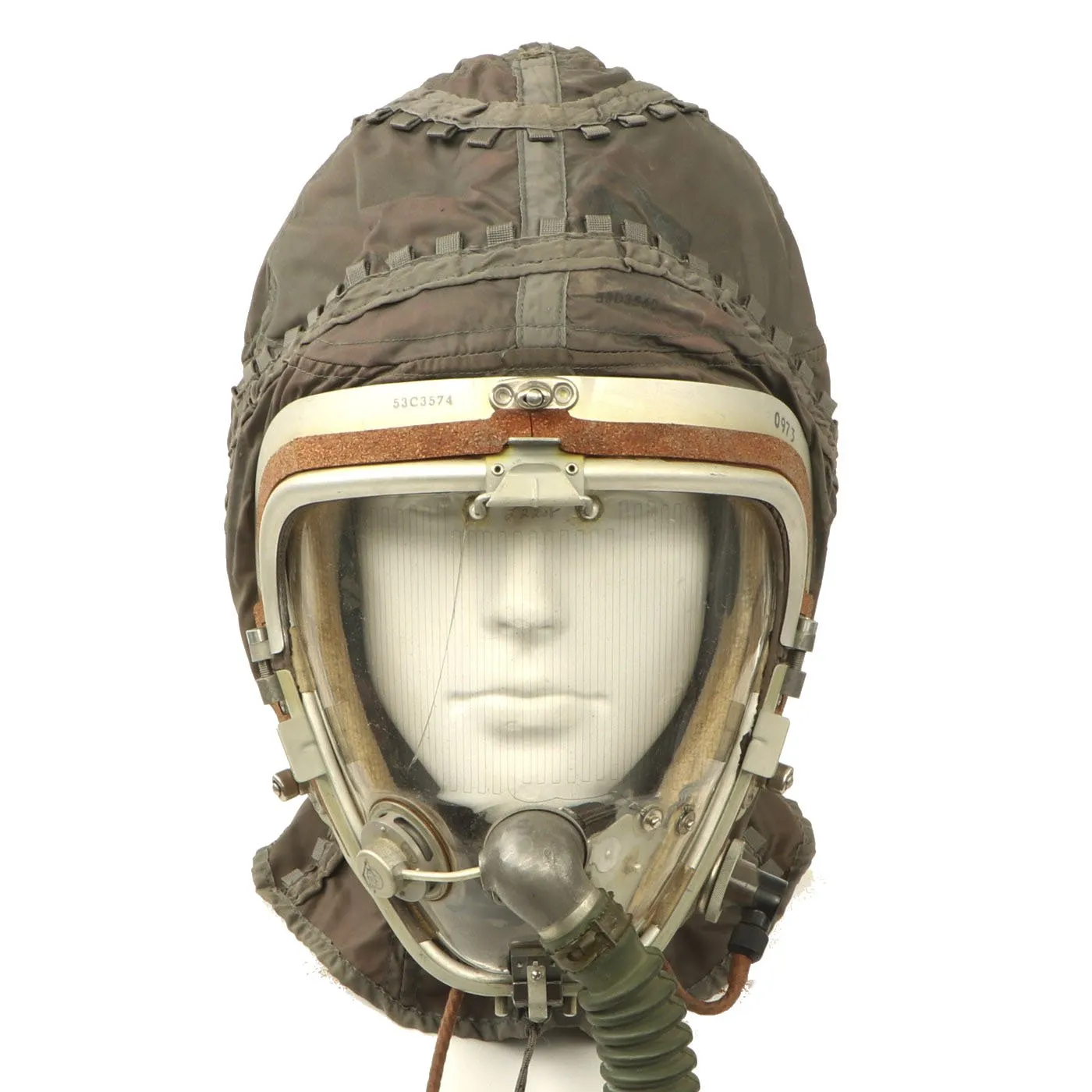 Original U.S. Cold War K-1 High Altitude Partial Pressure Helmet with Original Faceplate - Lockheed U-2 Spy Plane - Dated 1955