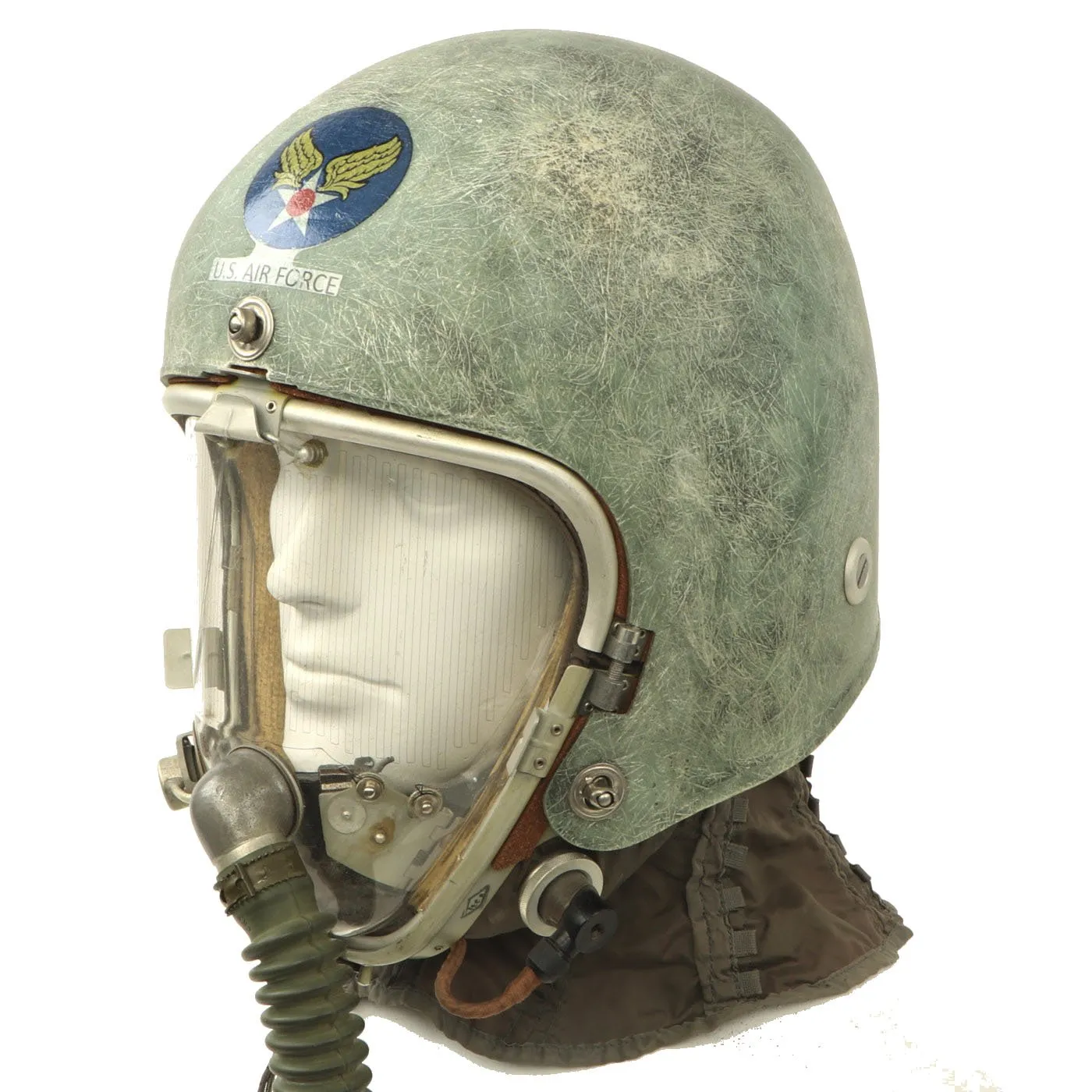 Original U.S. Cold War K-1 High Altitude Partial Pressure Helmet with Original Faceplate - Lockheed U-2 Spy Plane - Dated 1955