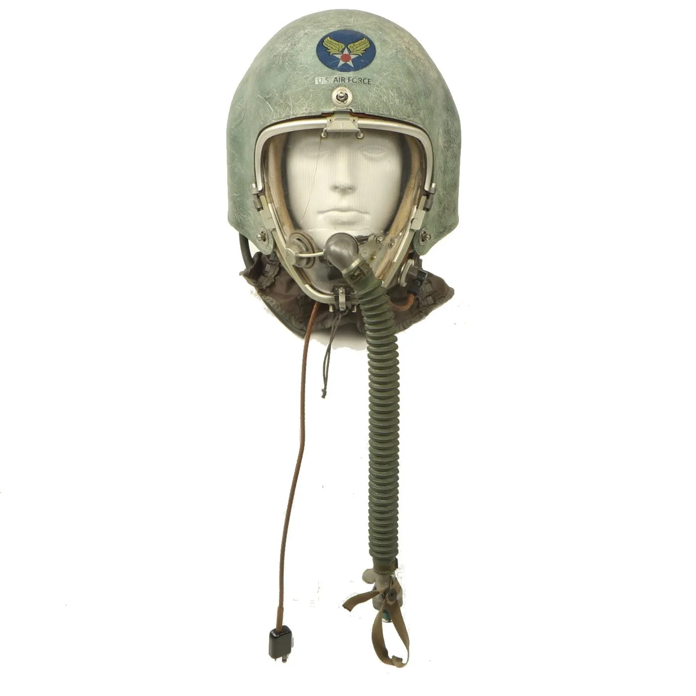 Original U.S. Cold War K-1 High Altitude Partial Pressure Helmet with Original Faceplate - Lockheed U-2 Spy Plane - Dated 1955