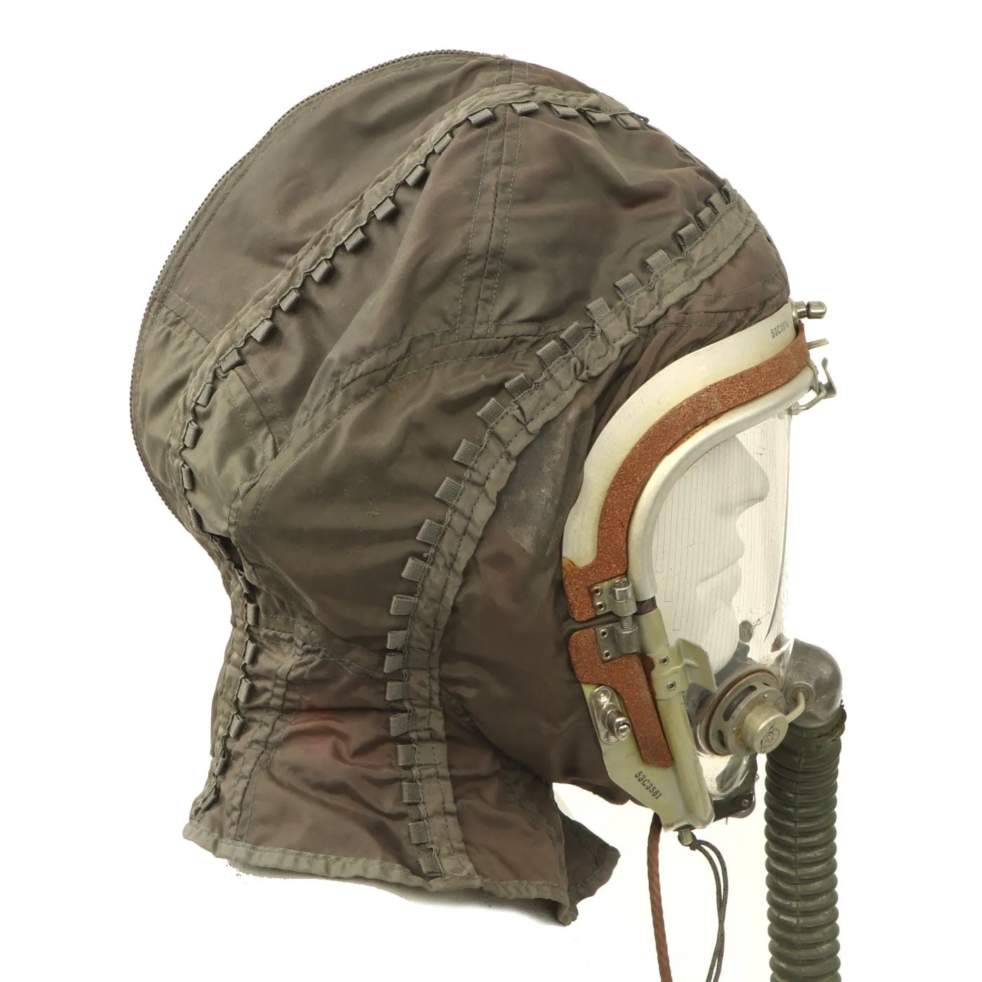 Original U.S. Cold War K-1 High Altitude Partial Pressure Helmet with Original Faceplate - Lockheed U-2 Spy Plane - Dated 1955