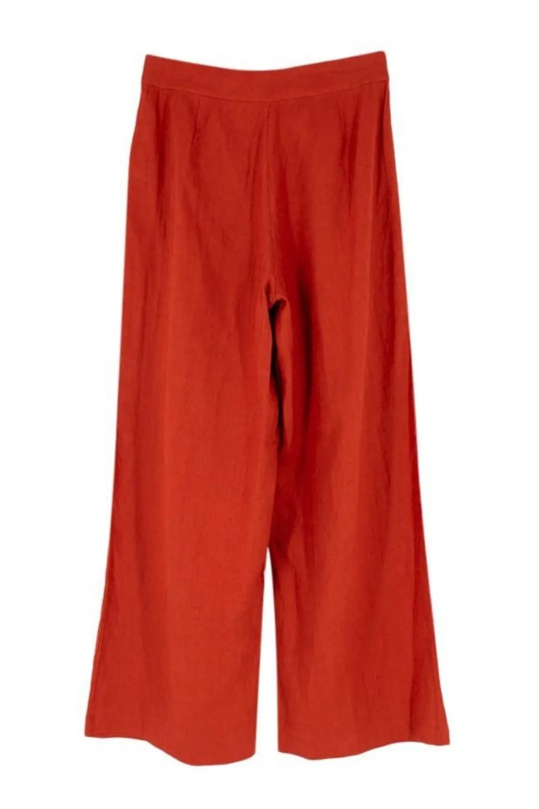 Rising Sun Wide Leg Linen Pant - Rust