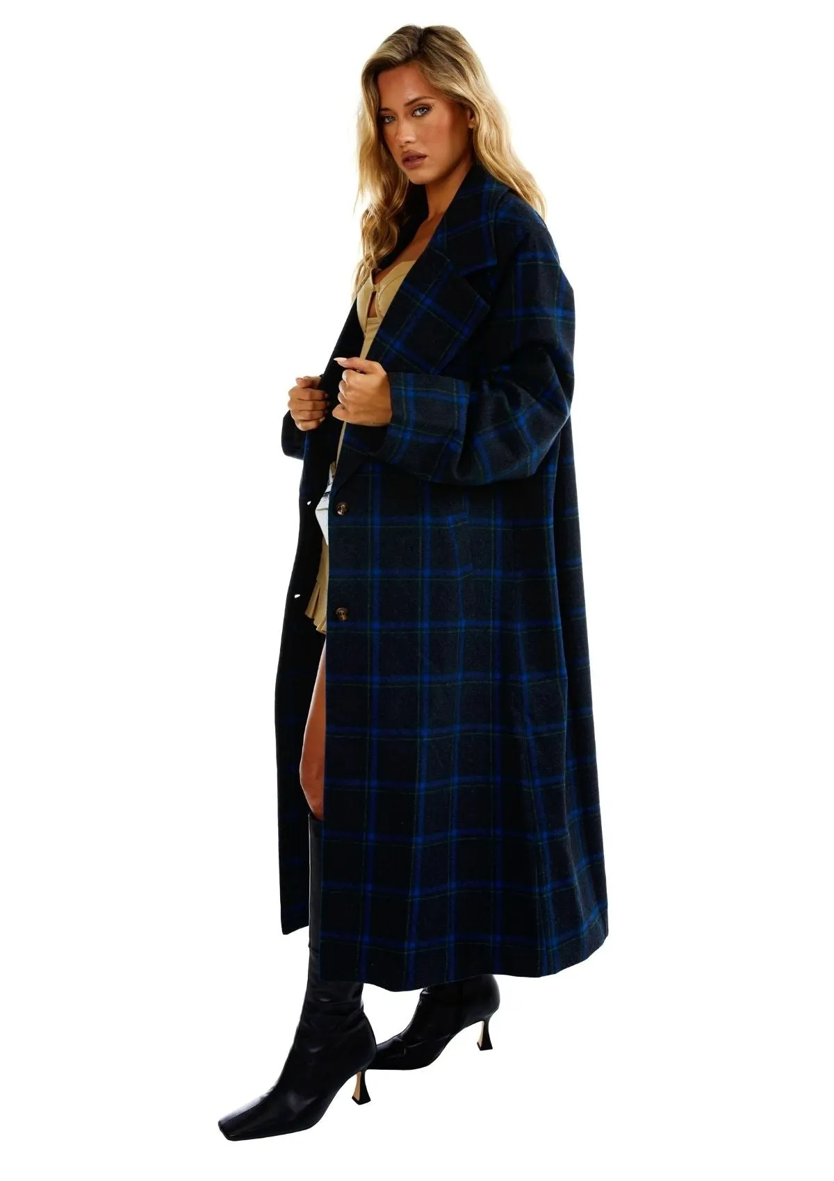 Stacey Coat - Blue Check