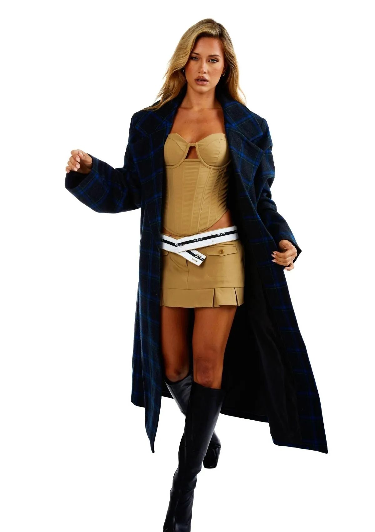 Stacey Coat - Blue Check