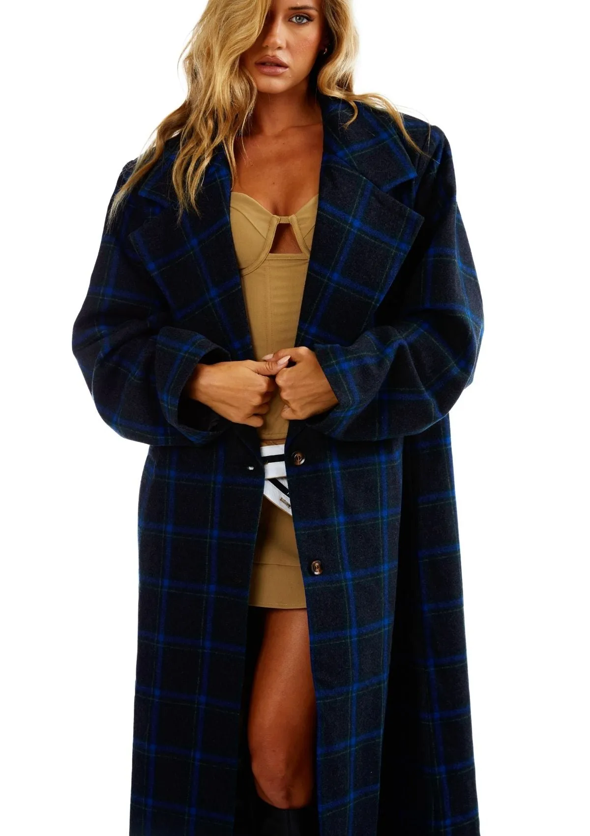 Stacey Coat - Blue Check
