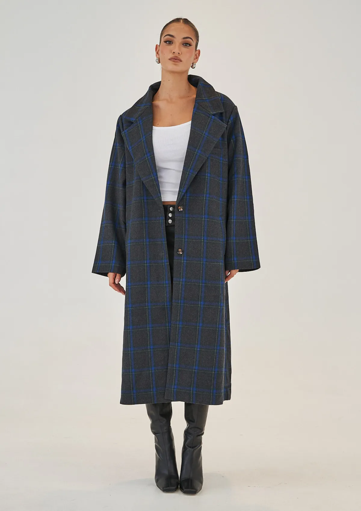 Stacey Coat - Blue Check