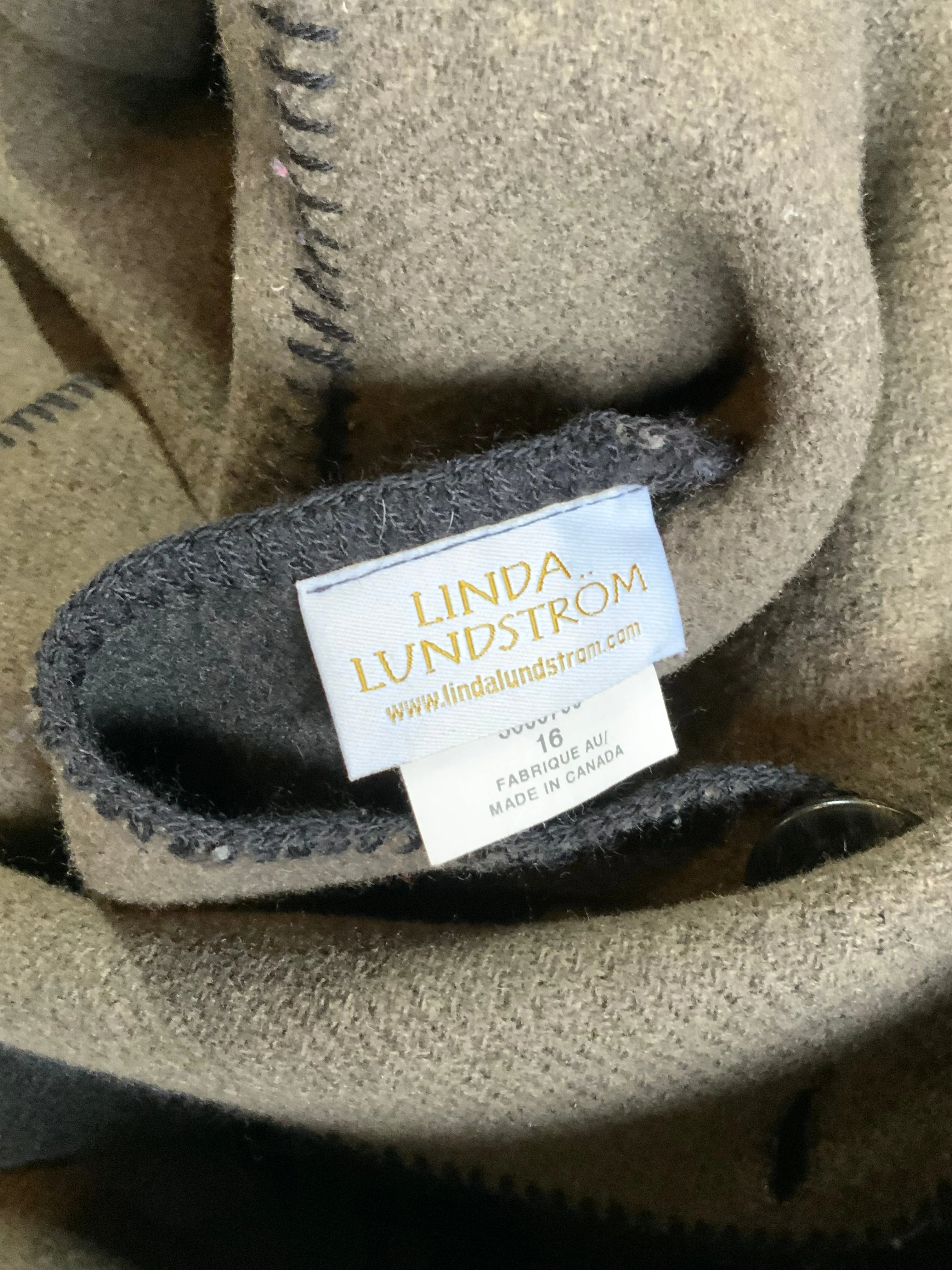 Vintage Linda Lundstrom Black and Brown Reversible Wool Coat, Made in Canada SOLD