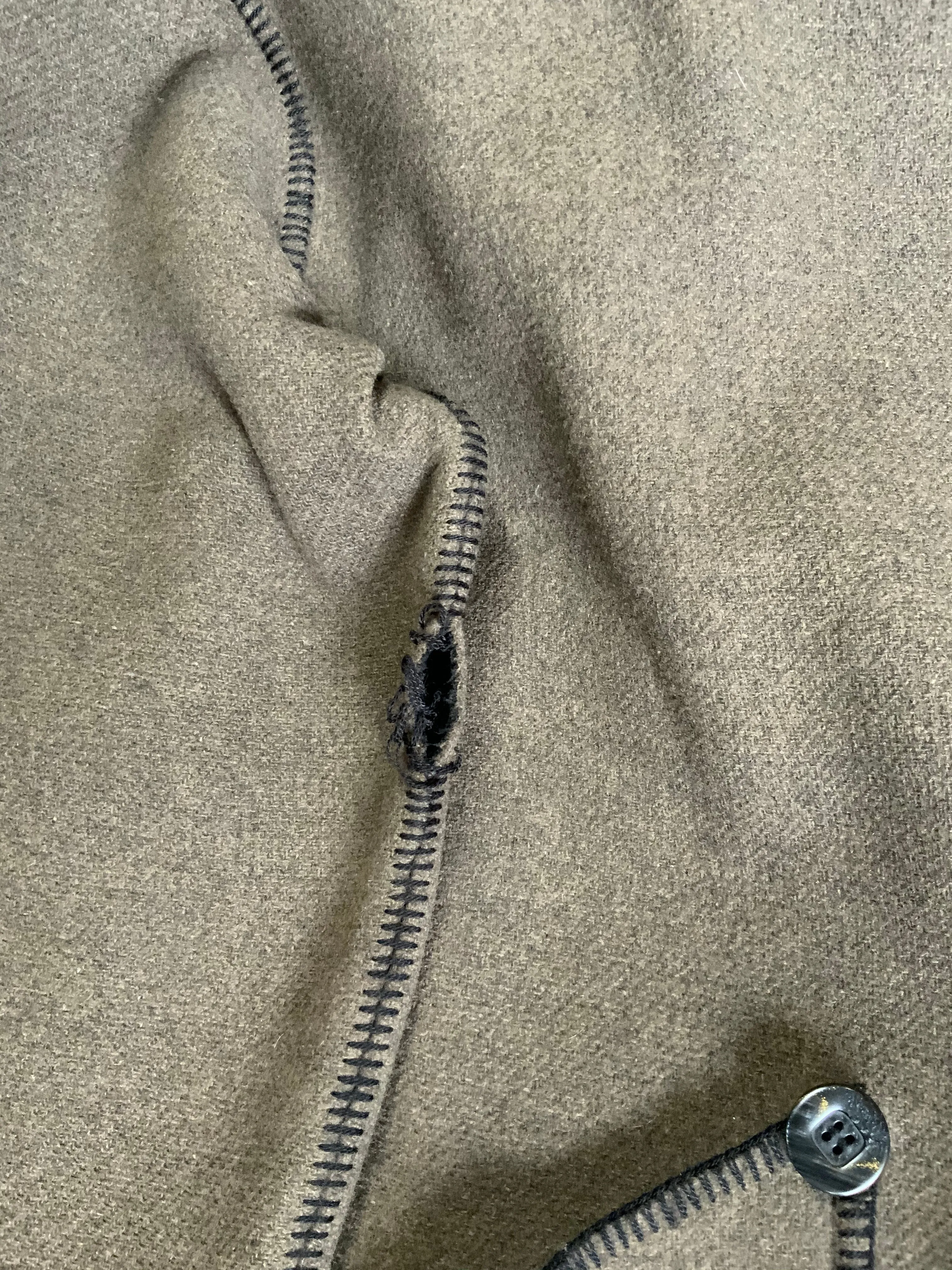Vintage Linda Lundstrom Black and Brown Reversible Wool Coat, Made in Canada SOLD