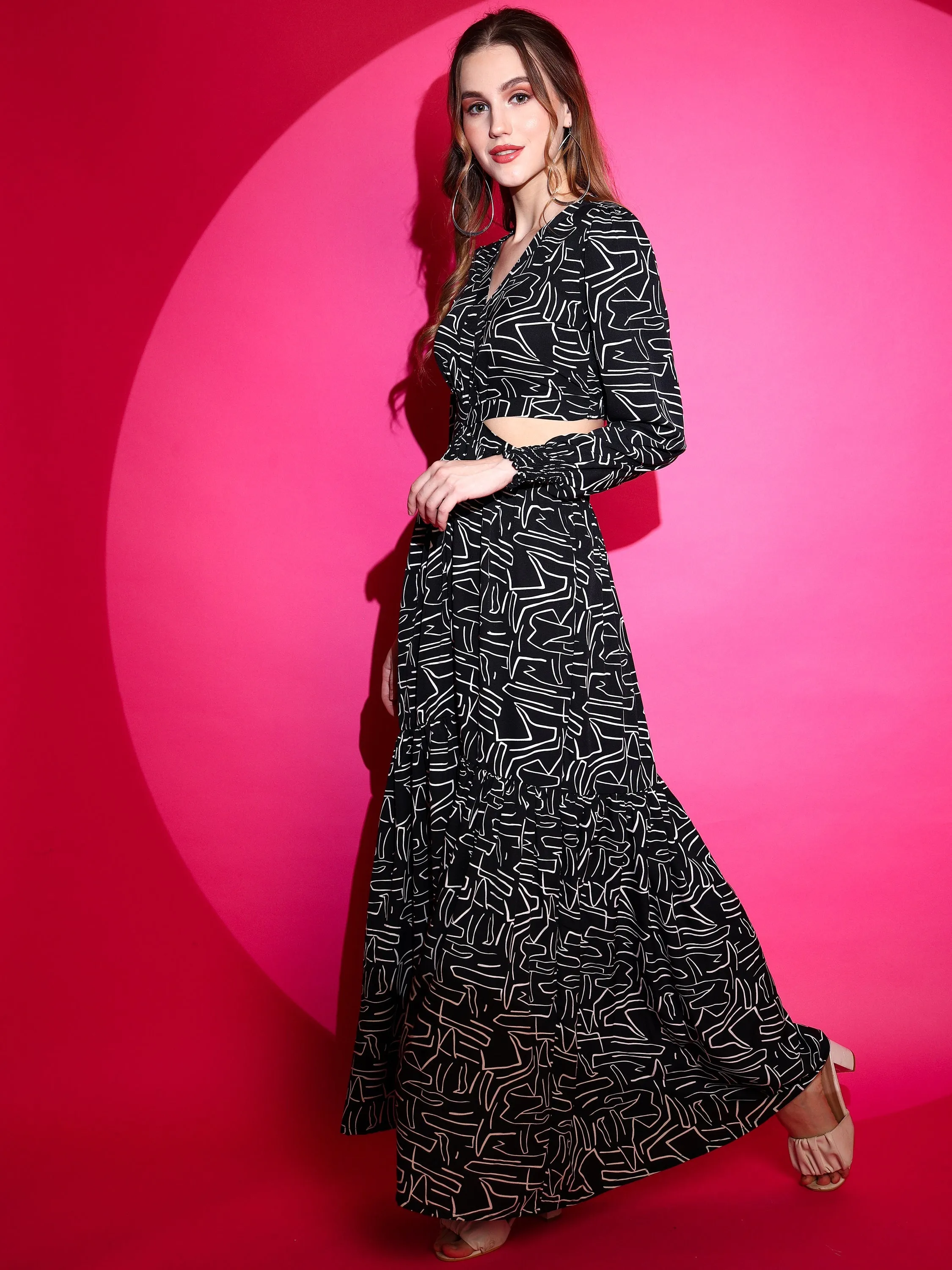Women Fit and Flare Maxi Waist Cut Dress