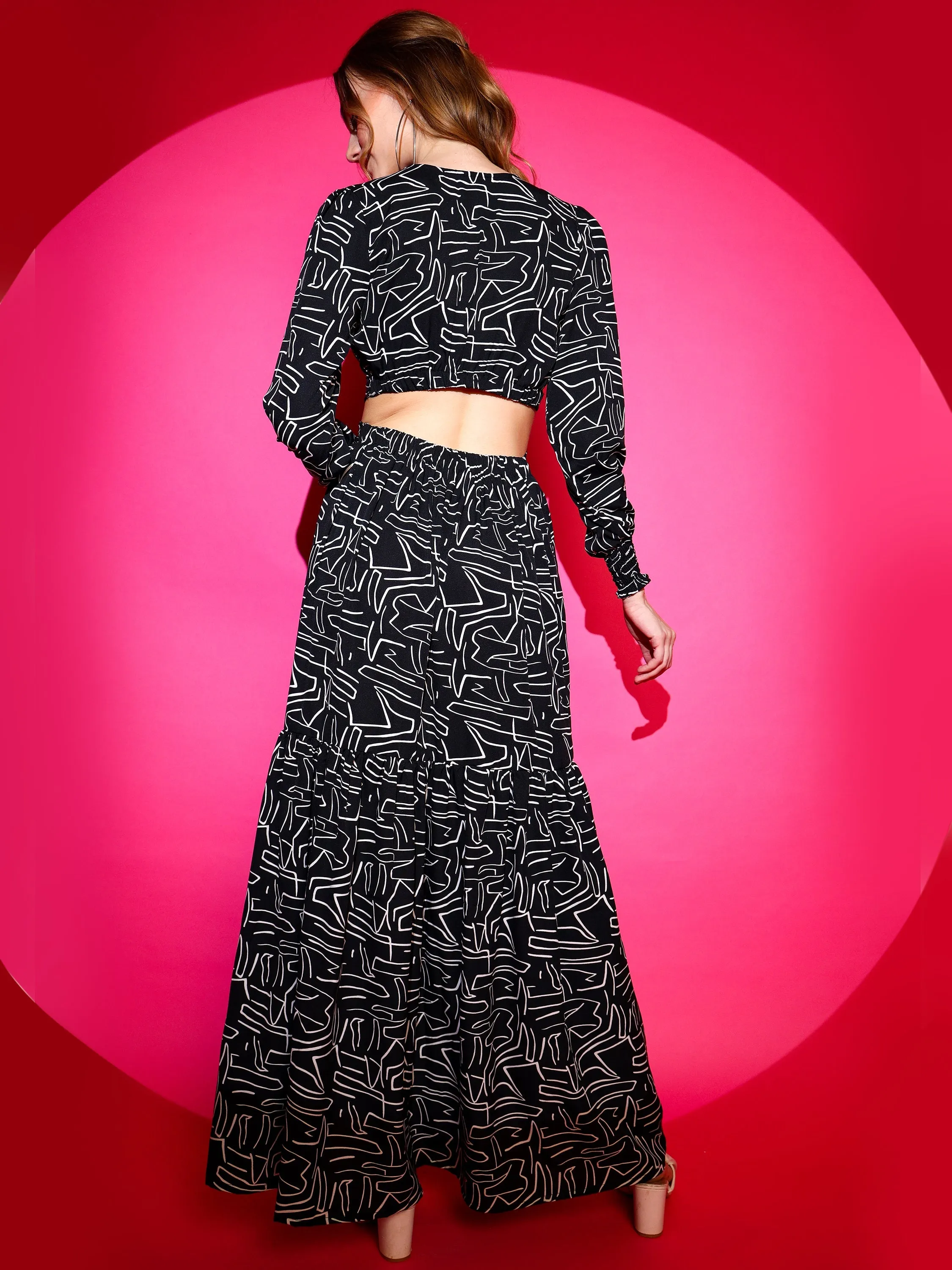 Women Fit and Flare Maxi Waist Cut Dress