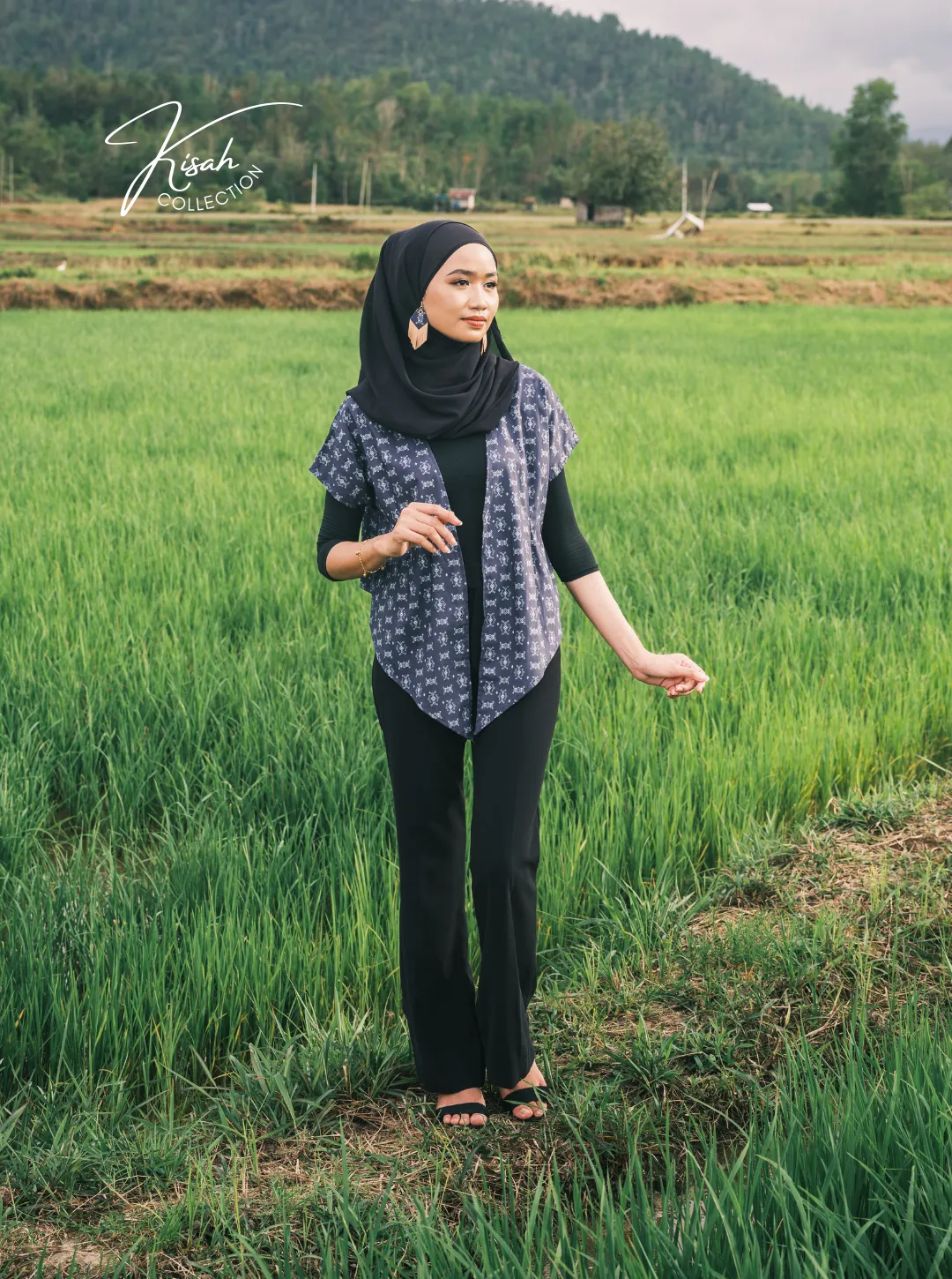 Women's Cropped Wrap - Sopuan  Navy