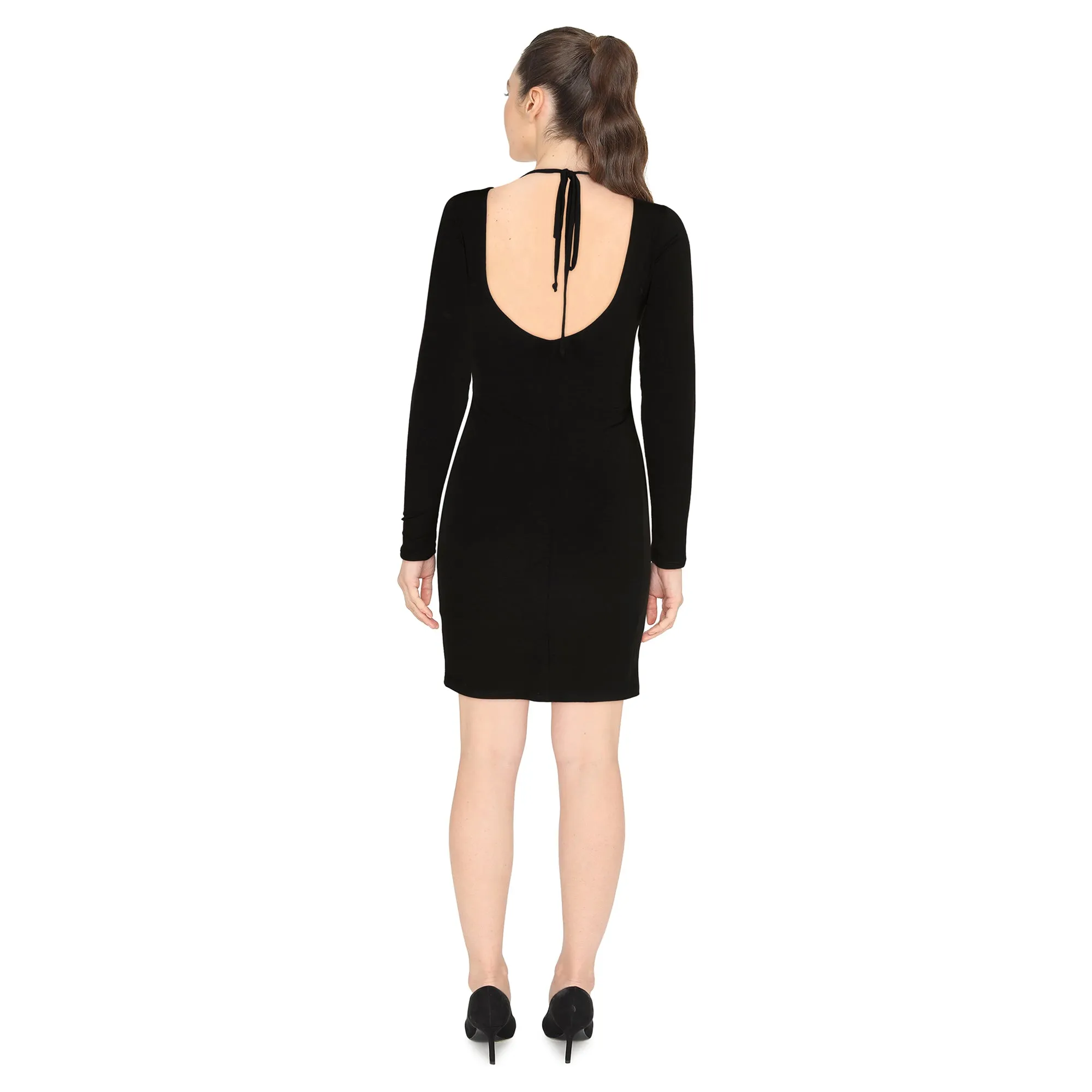 Women's Knit Long-sleeve Midi Dress