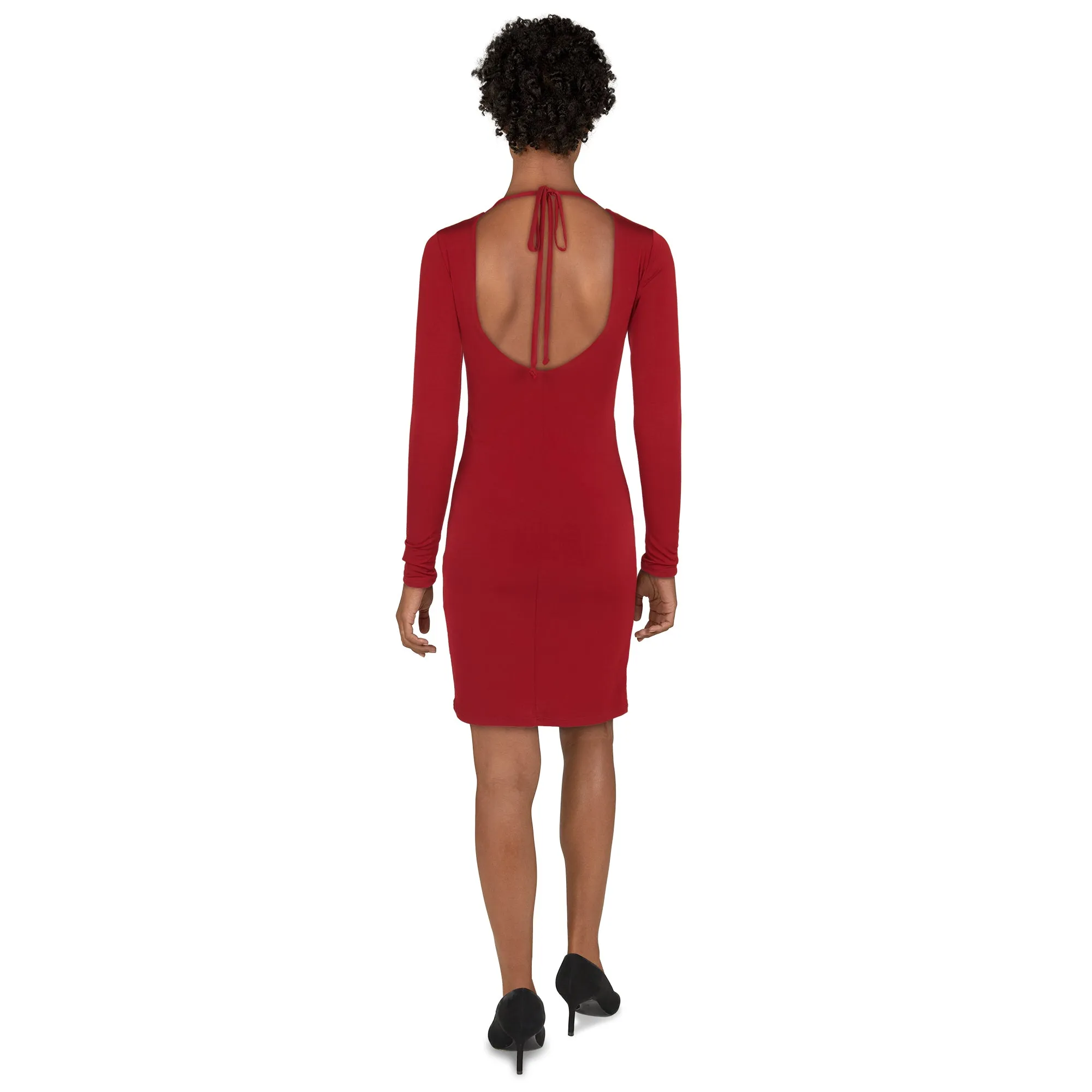 Women's Knit Long-sleeve Midi Dress
