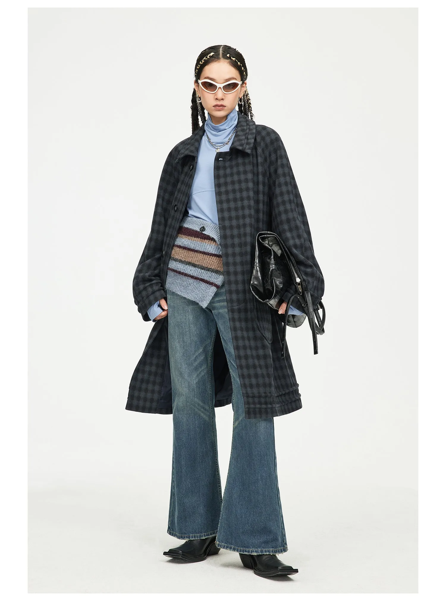 Wool-blend knit skirt with waistband