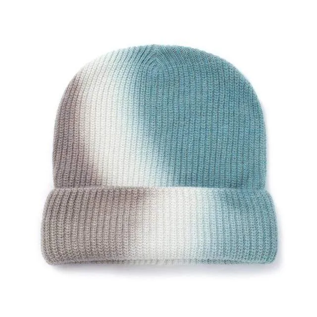 Xthree New  Women's Winter Hat Beanie tie-dyed Colorful Knitted Hat Skullies Warm Bonnet Cap