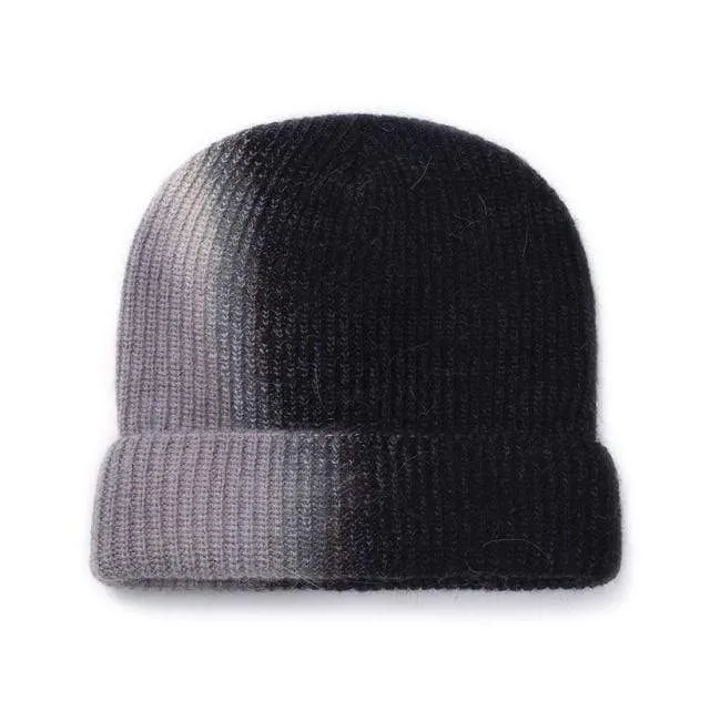 Xthree New  Women's Winter Hat Beanie tie-dyed Colorful Knitted Hat Skullies Warm Bonnet Cap